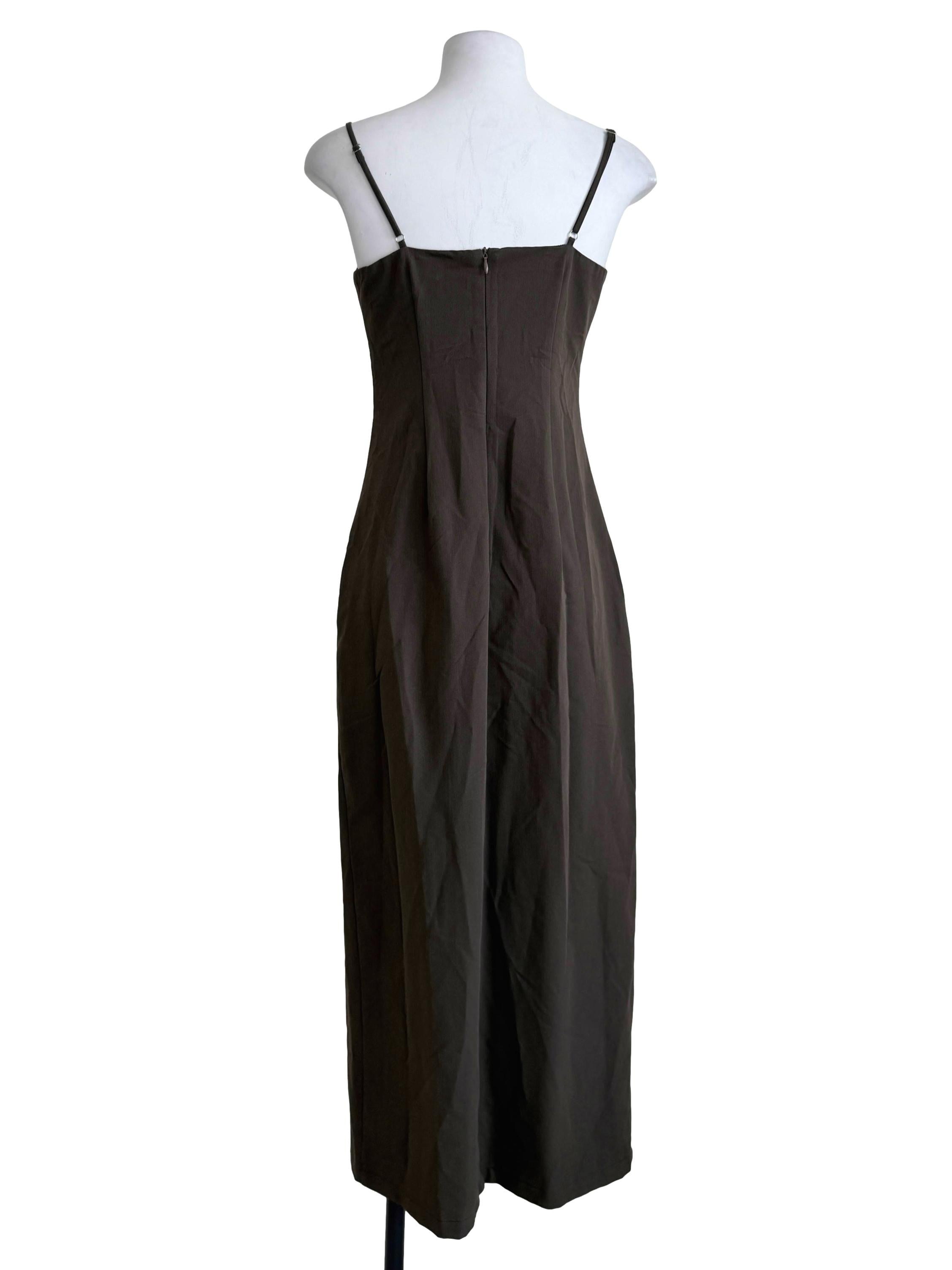Coffee Brown Empire Waist Dress