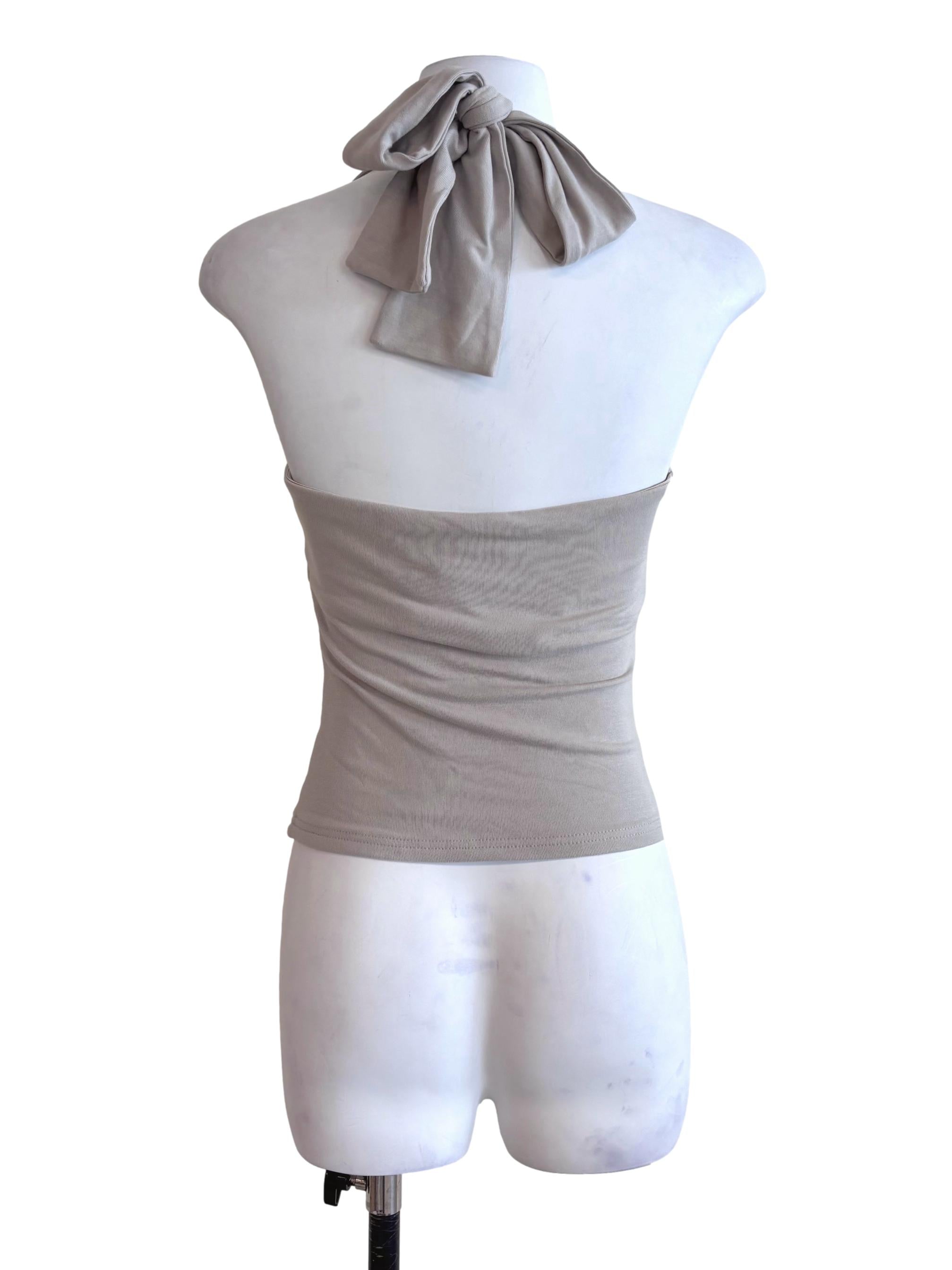 Smoke Grey Halter Fitted Top