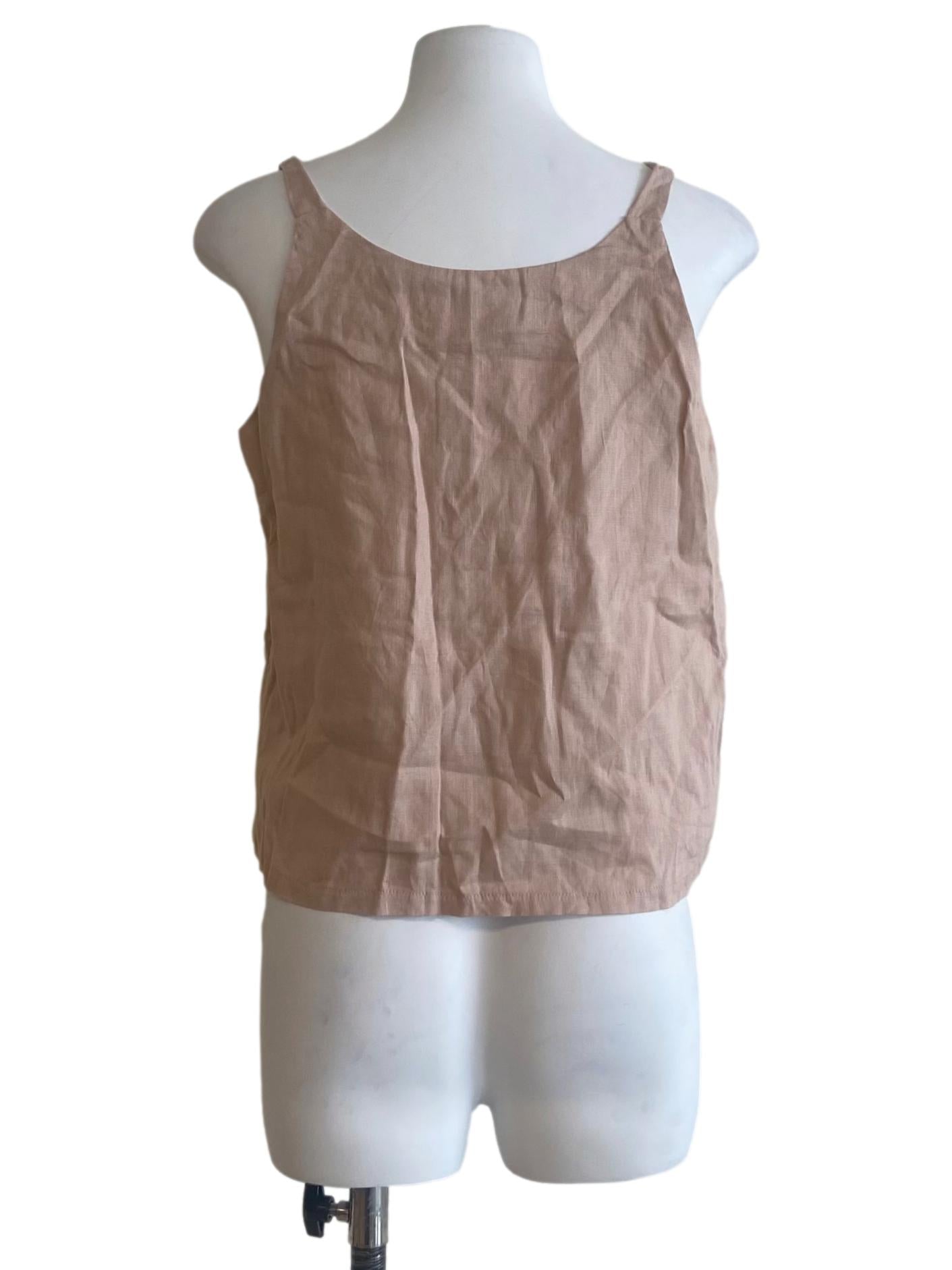 Peach Beige Sleeveless Top