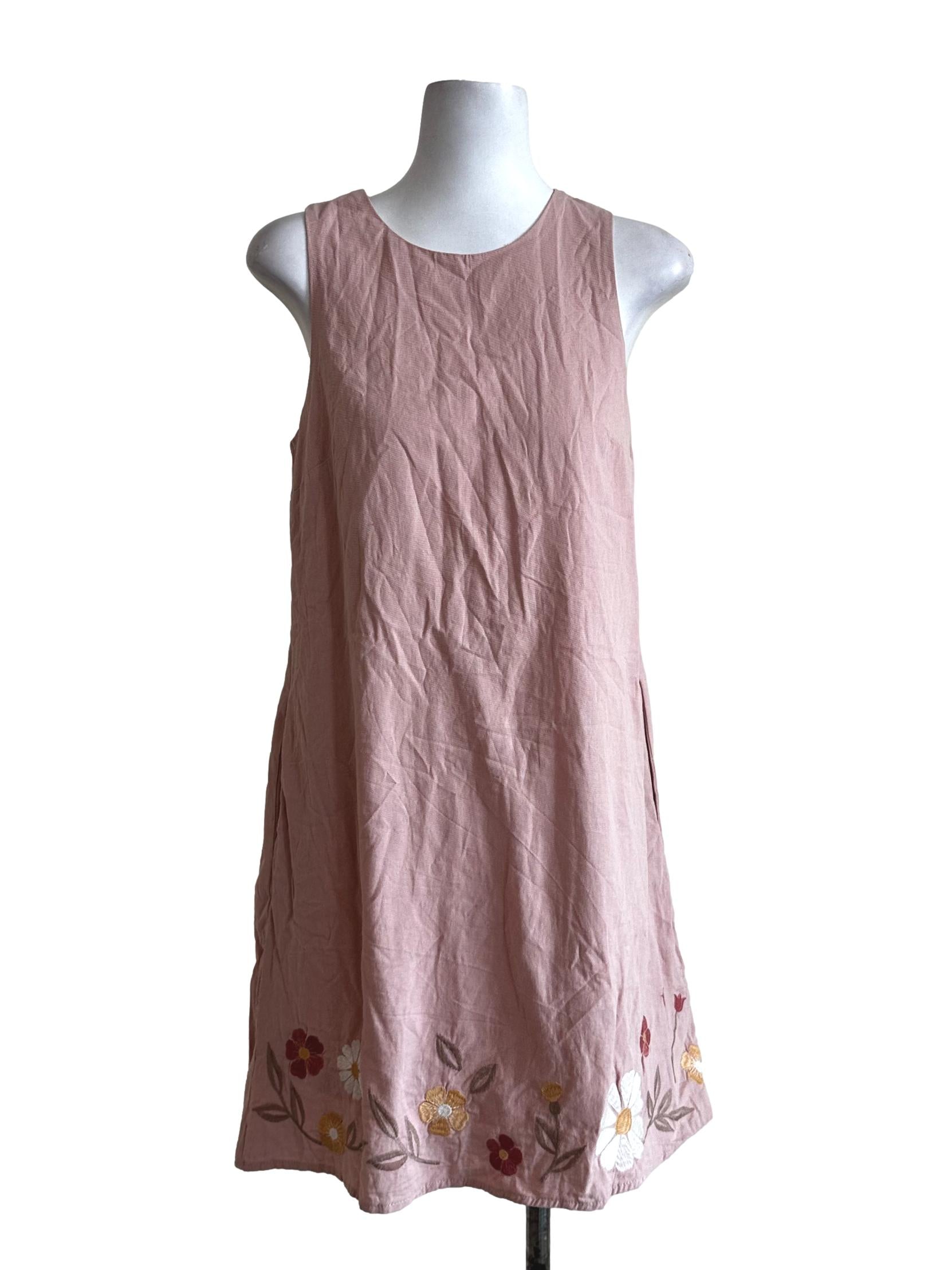 Rose Pink Flower Pattern Dress