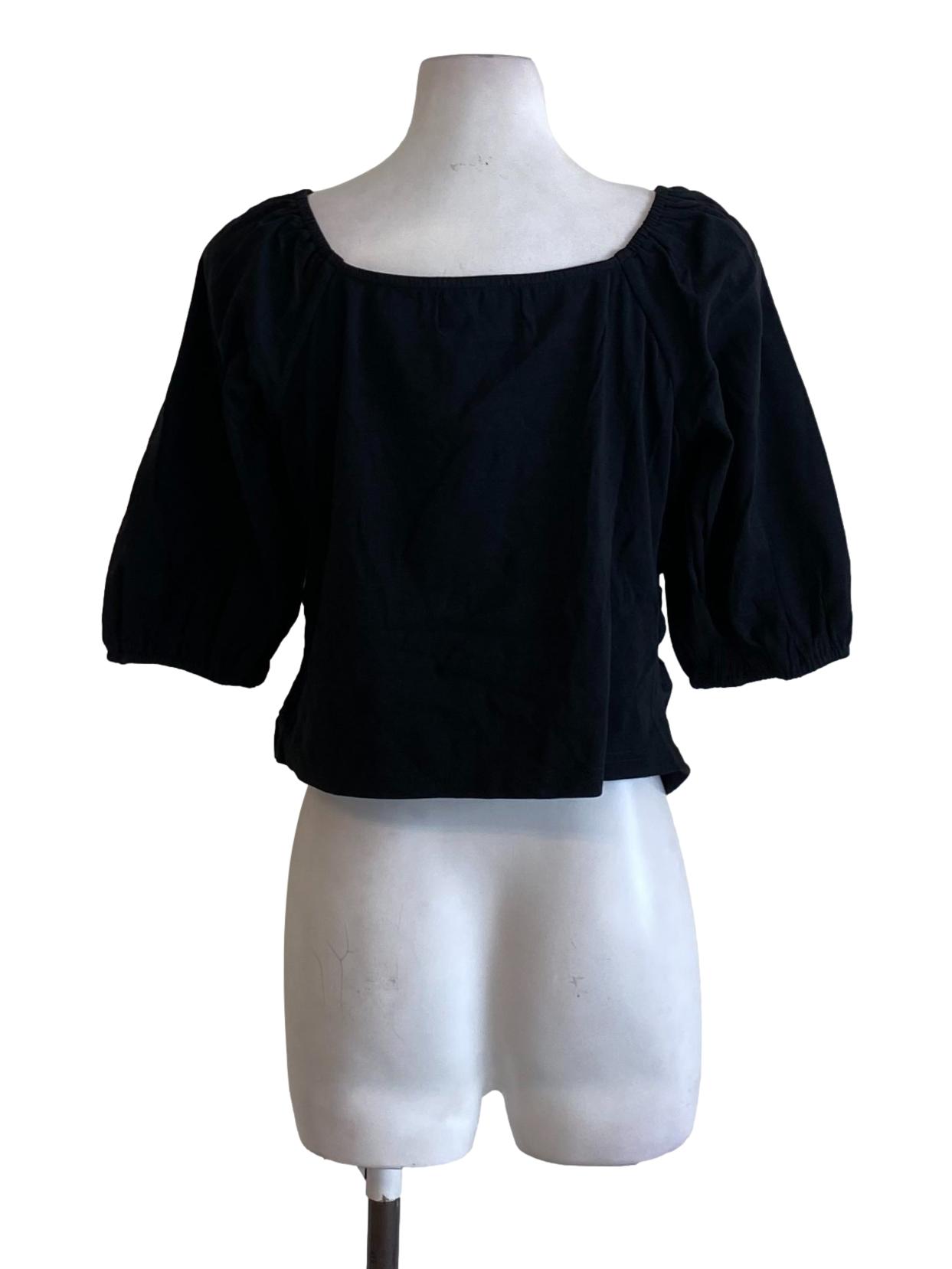 Rich Black Square Neck Bodycon Top
