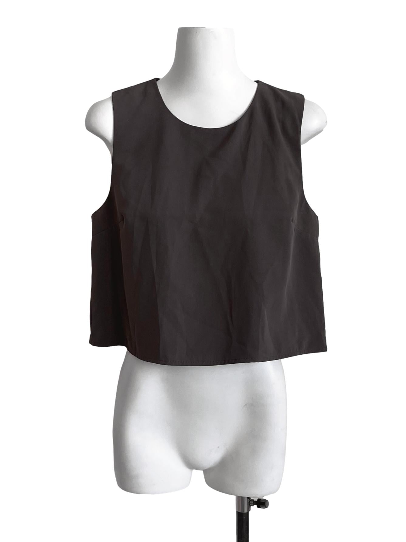 Wood Brown Basic Loose Top