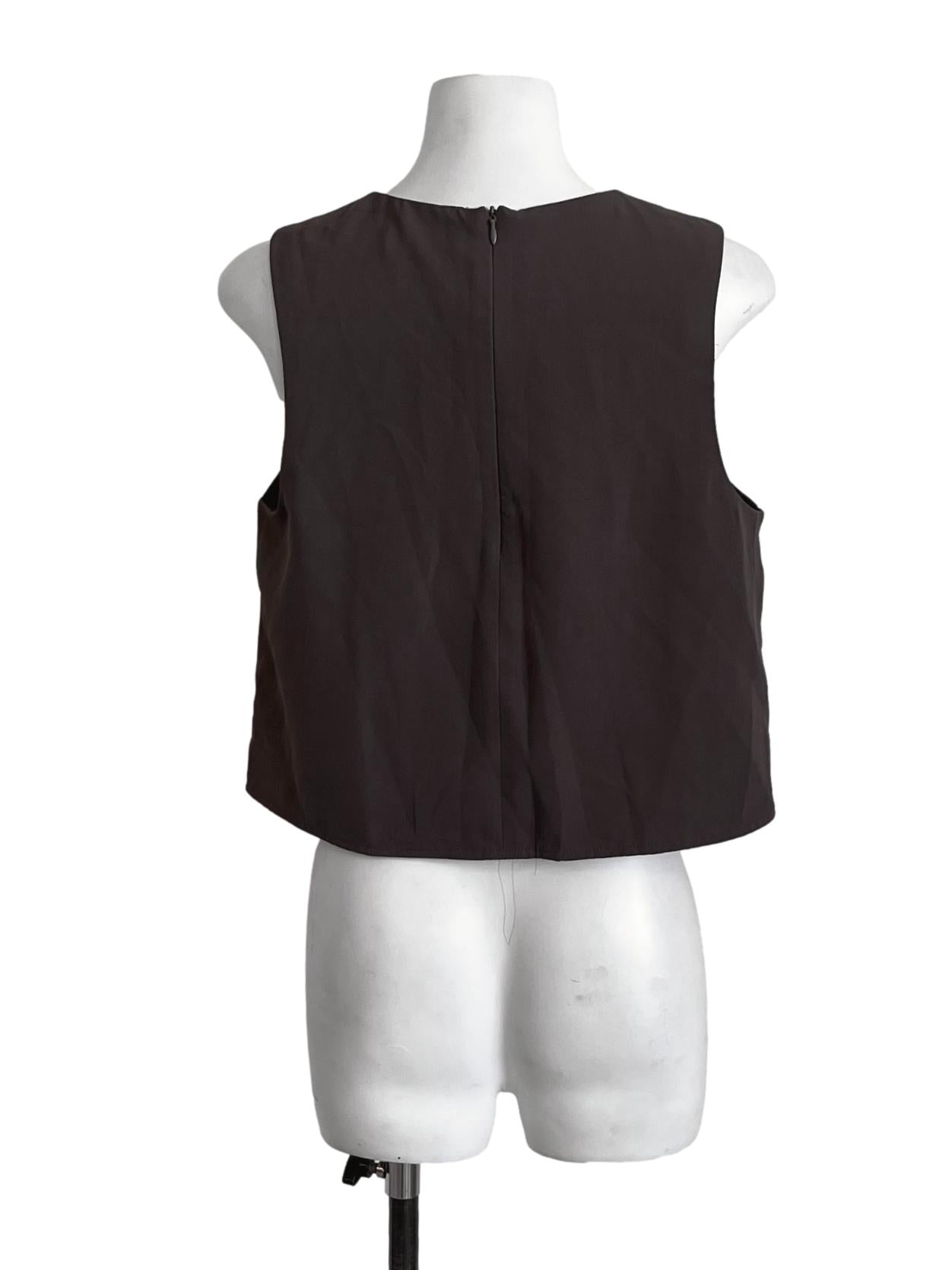 Wood Brown Basic Loose Top