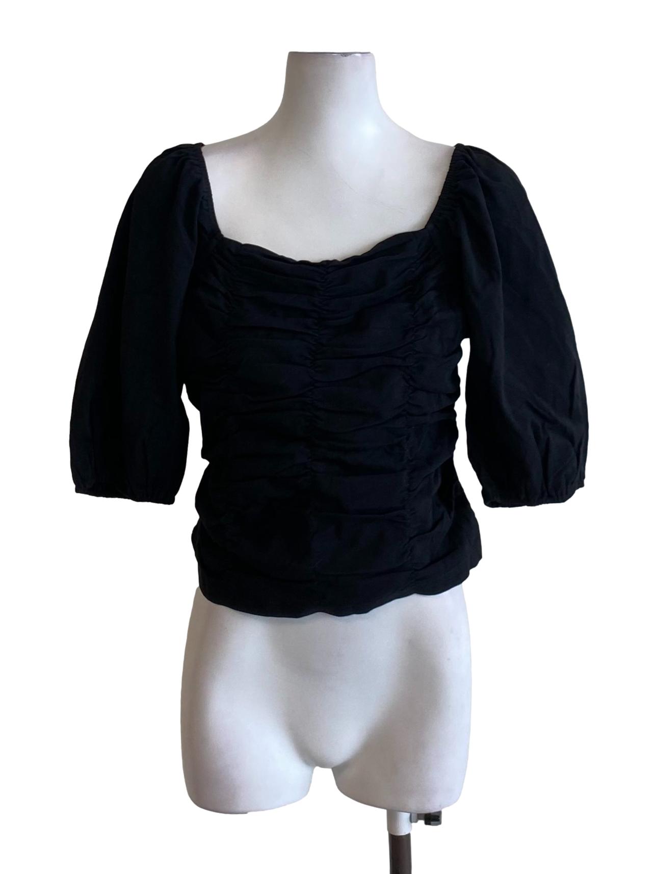 Rich Black Square Neck Bodycon Top