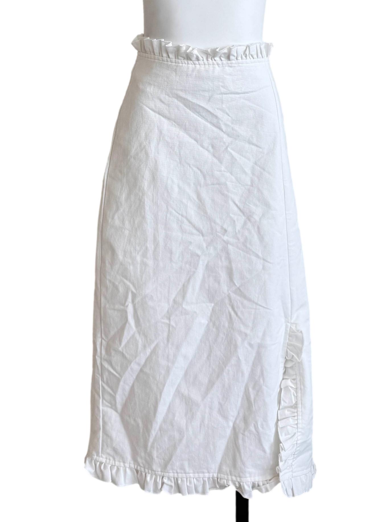 Pearl White Column Skirt