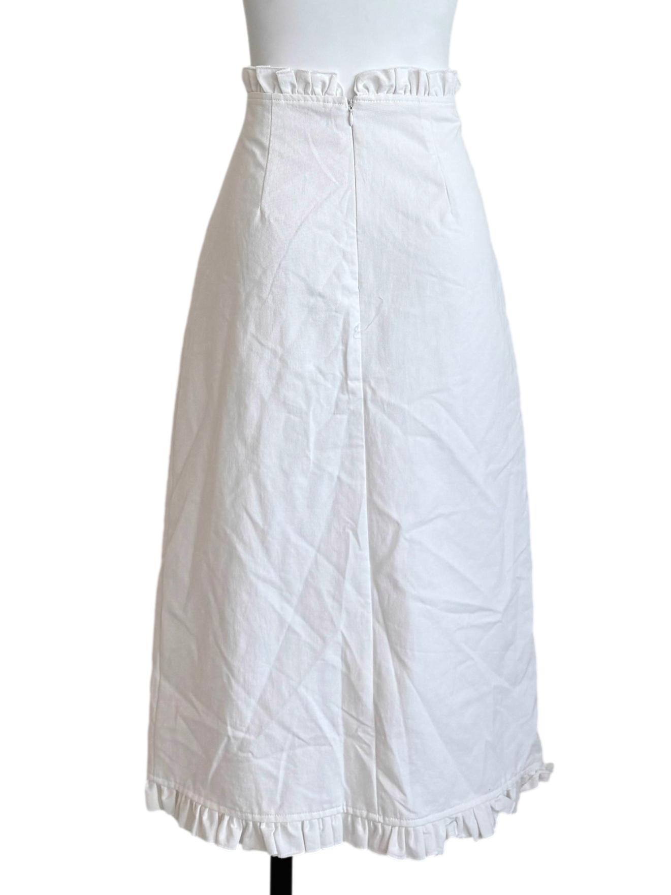 Pearl White Column Skirt
