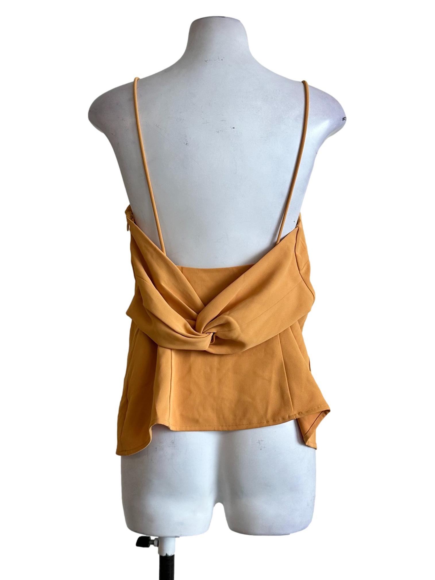 Canary Yellow Padded Spaghetti Straps Top