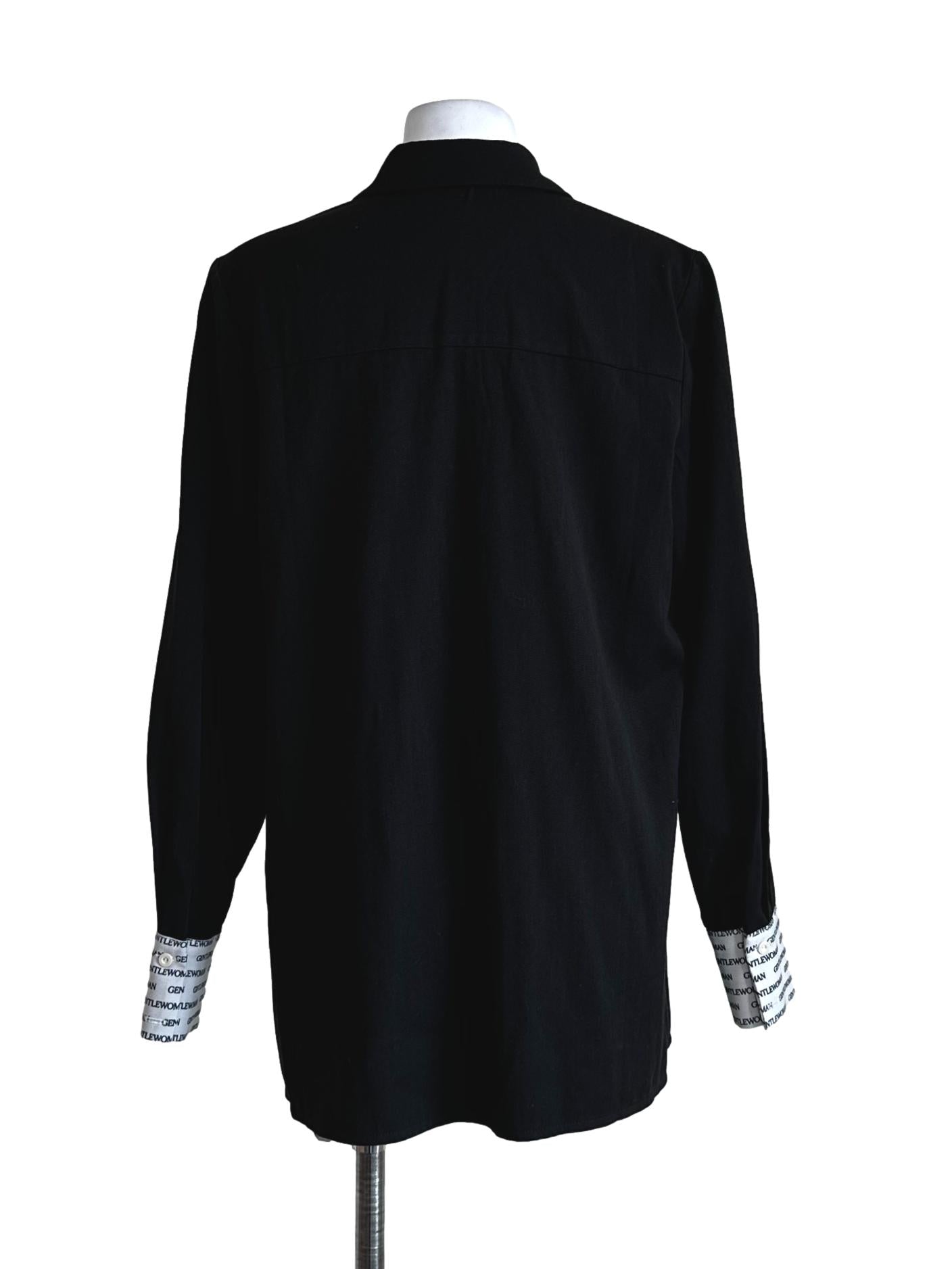 Black Wording Blouses