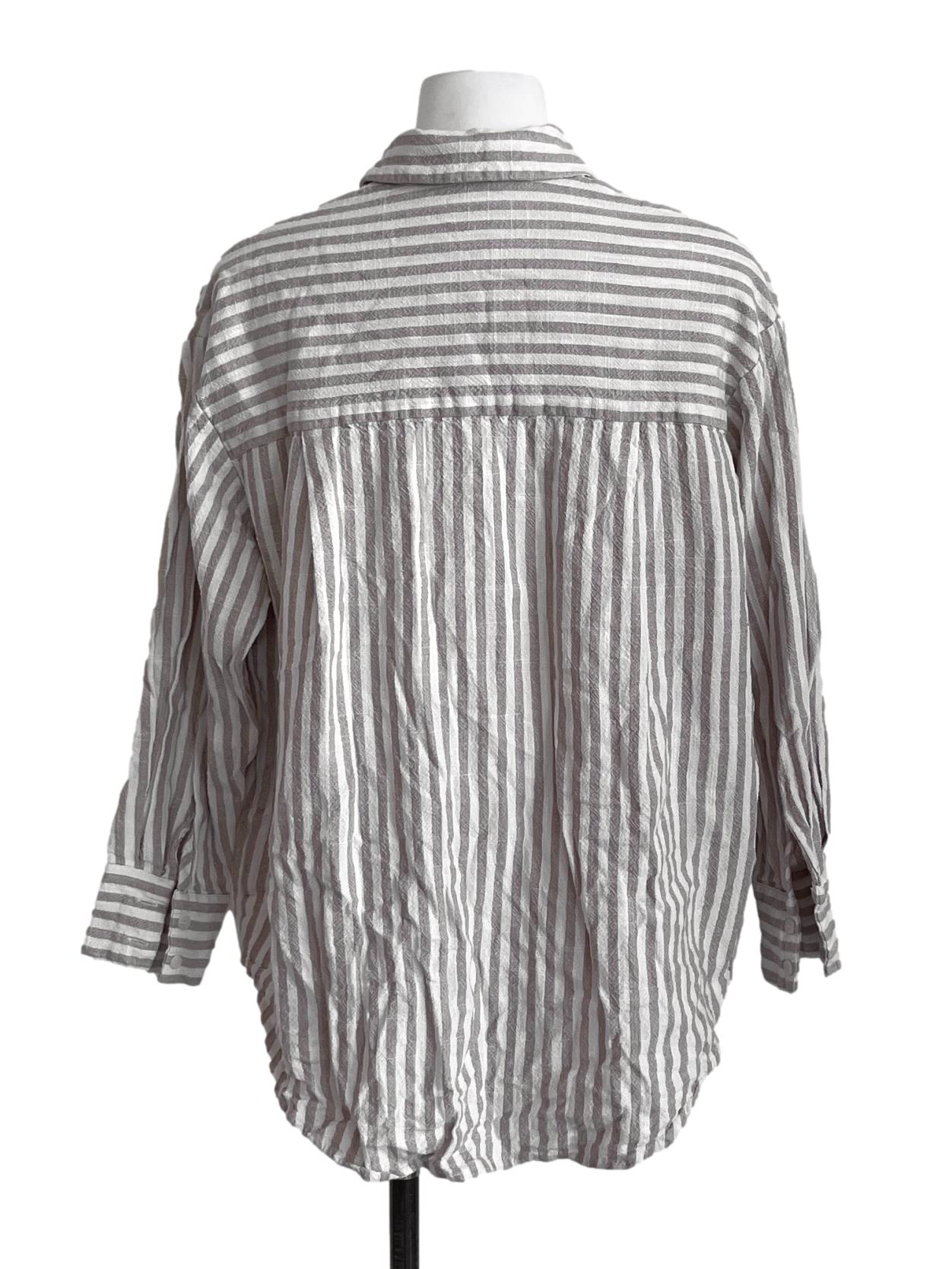 Tortilla Brown Striped Oversized Shirt LB