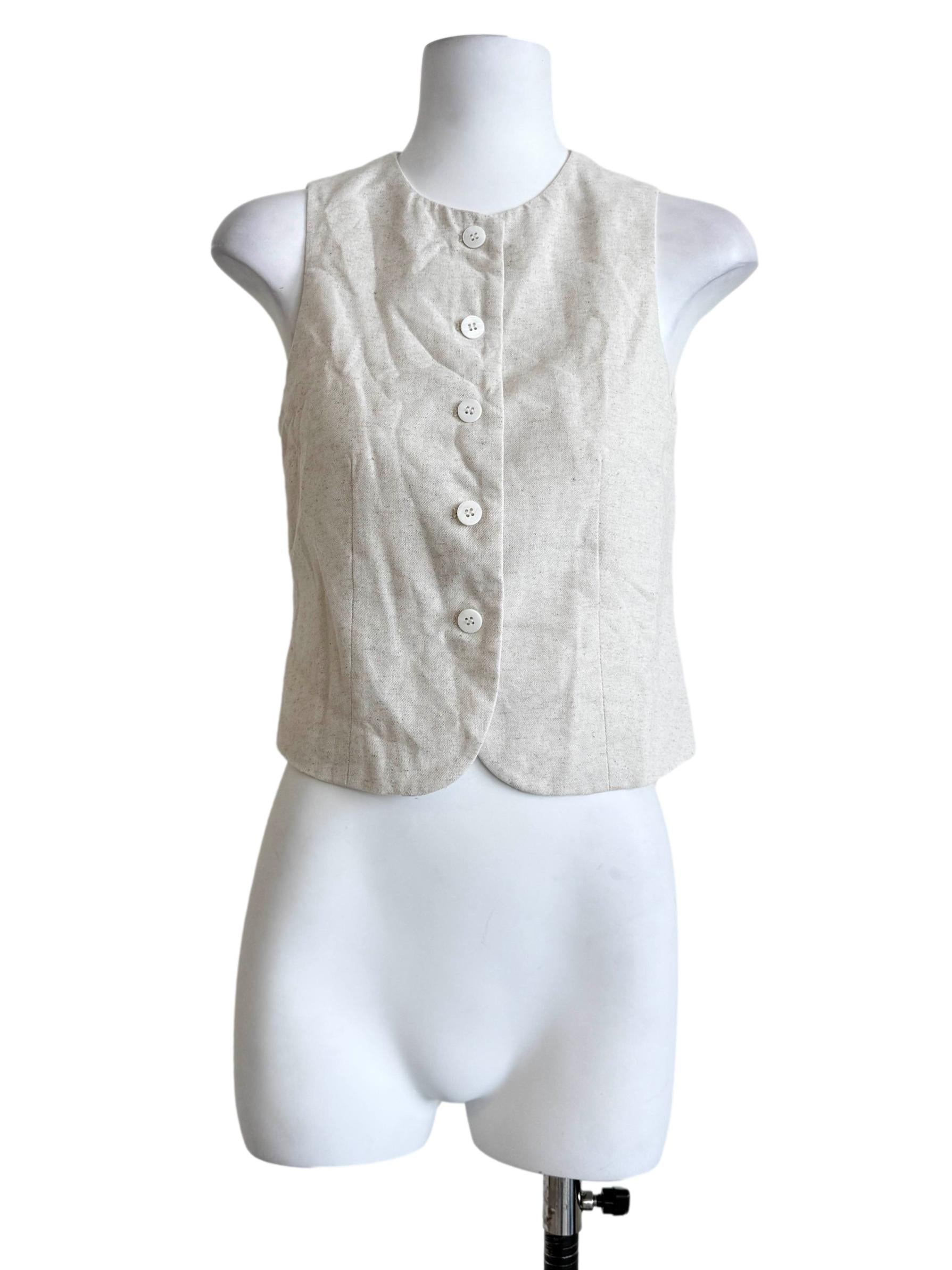 Parchment Beige Round Neck Top