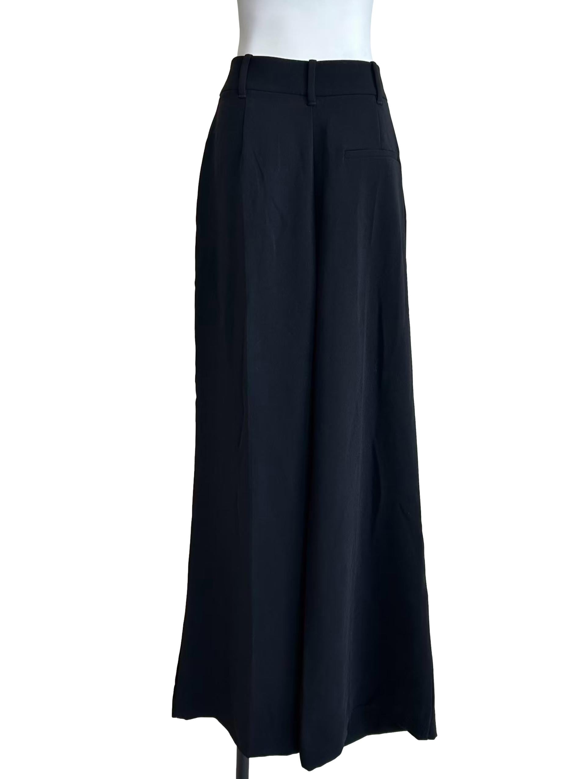 Black Tailored Smooth Wide Trousers LB