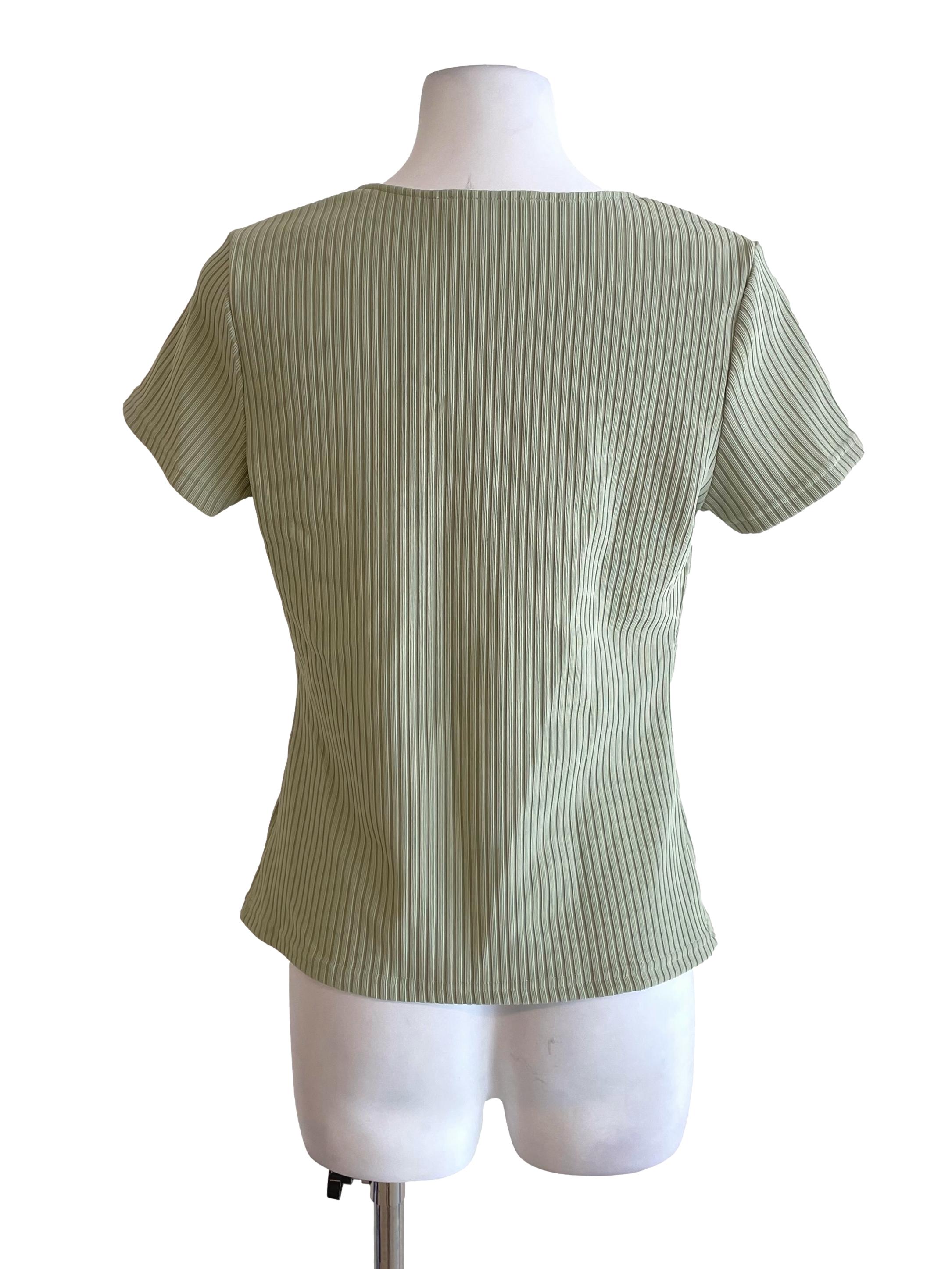 Light Pear Ribbed Square Neck Top LB