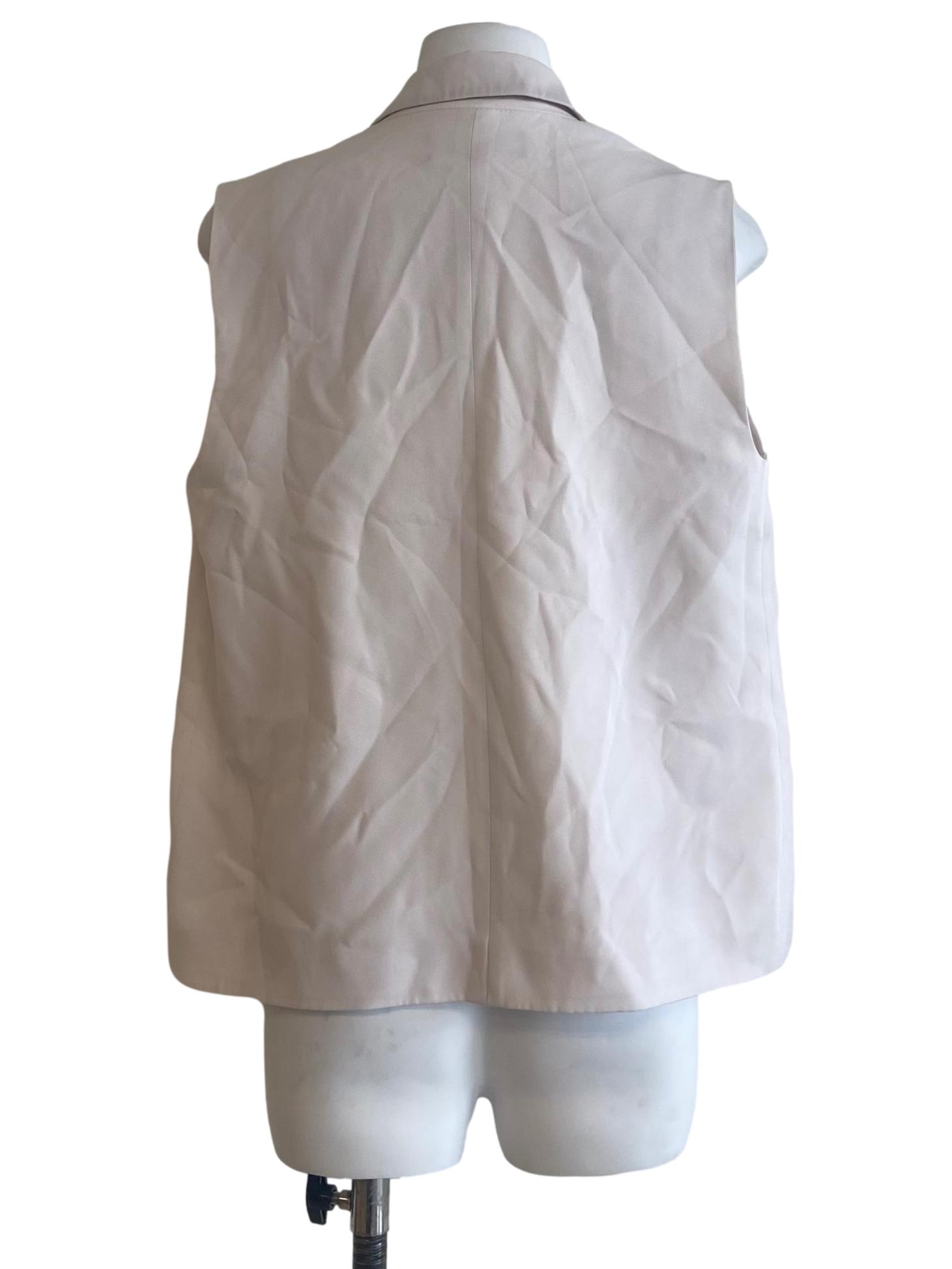 Pearl White Sleeveless Vest