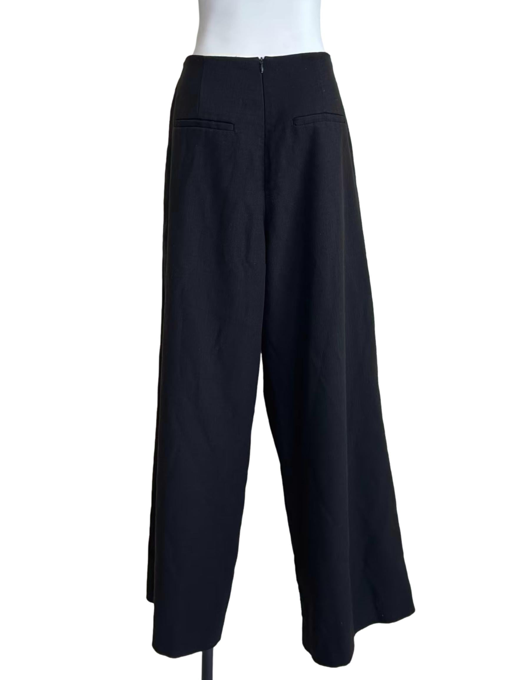 Black High Waist Straight Trousers LB