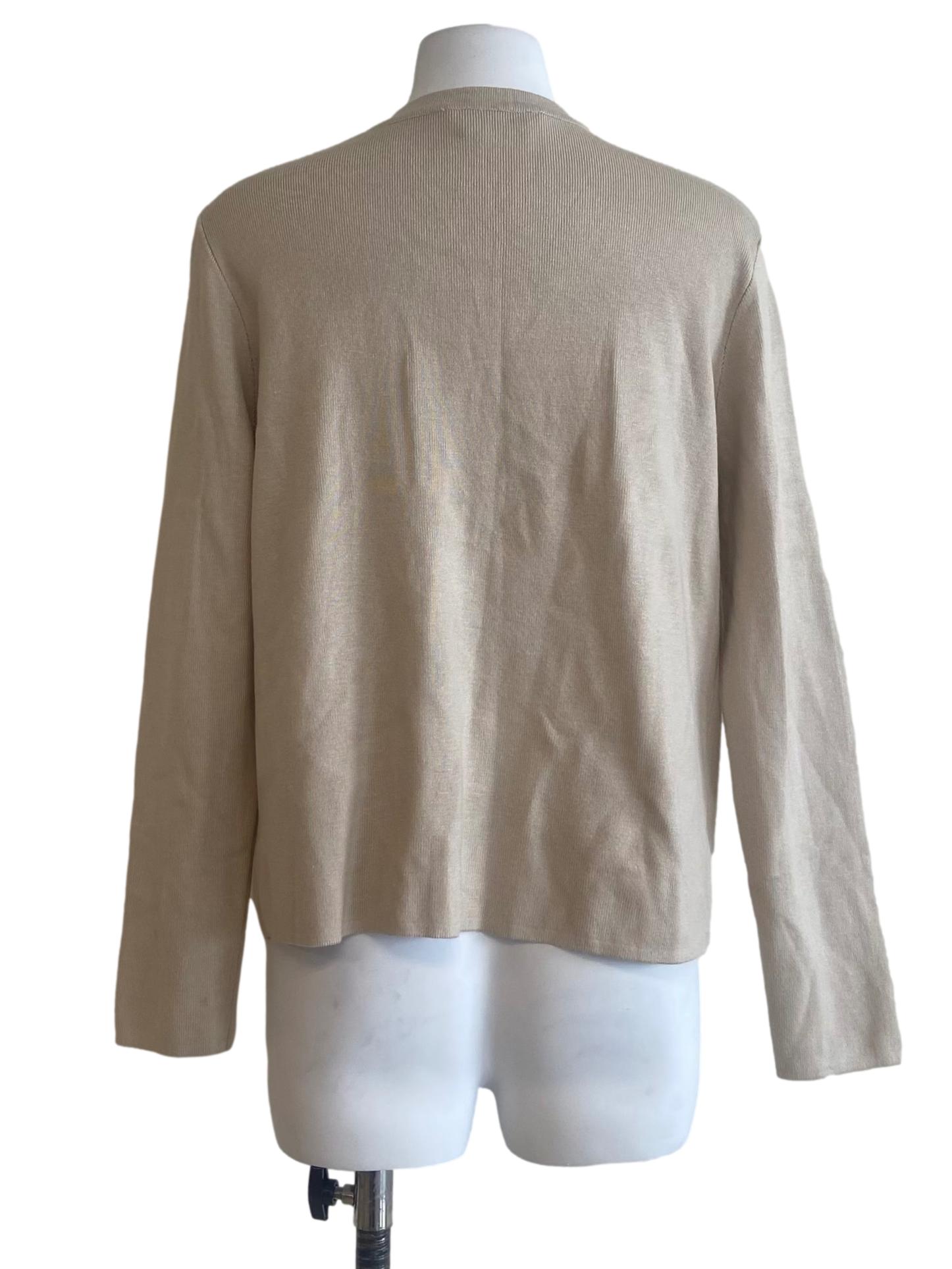 Linen Beige Button Down Cardigan