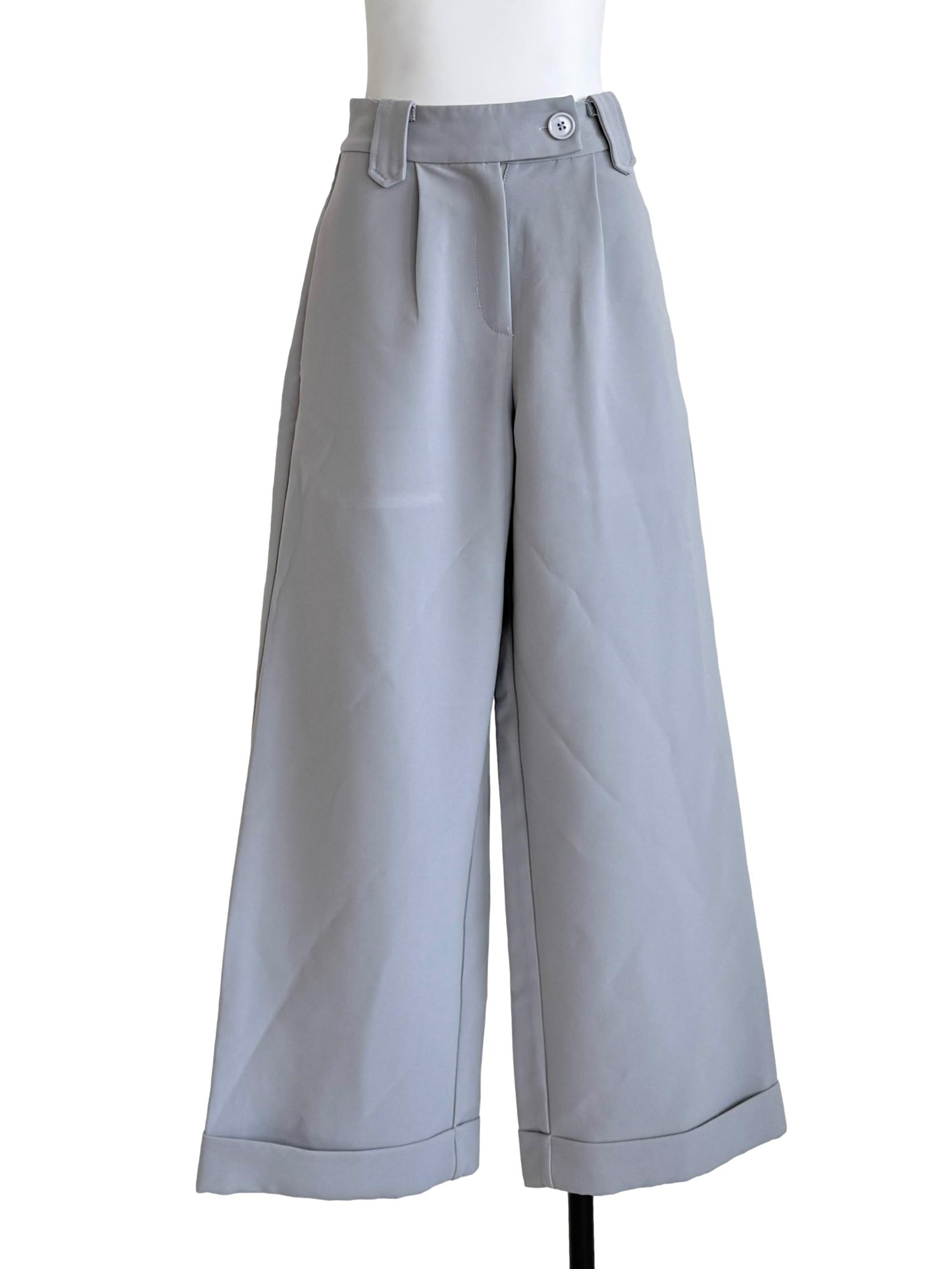 Stone Blue Wide Leg Culottes