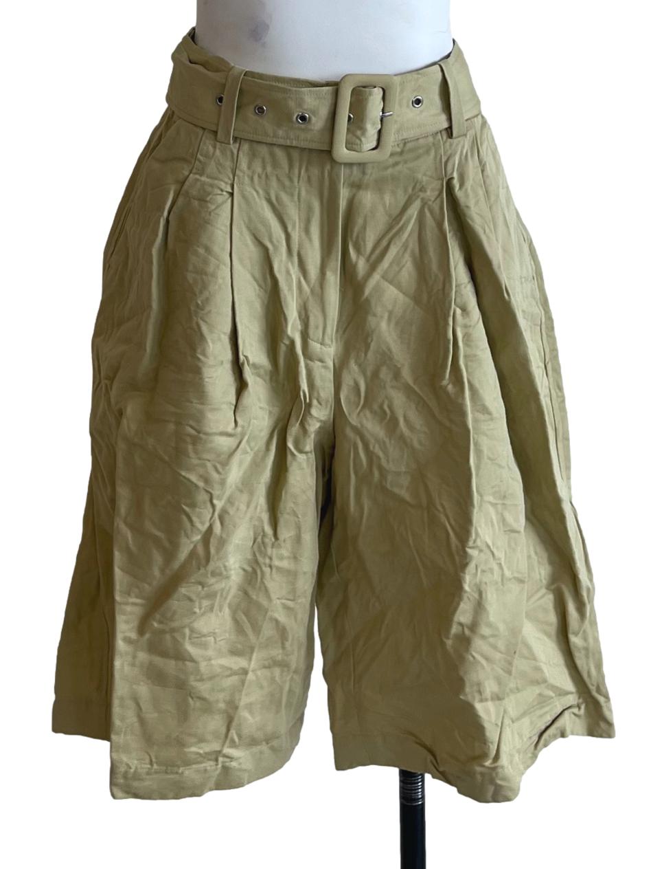 Oat Yellow High-Waisted Bermuda Shorts