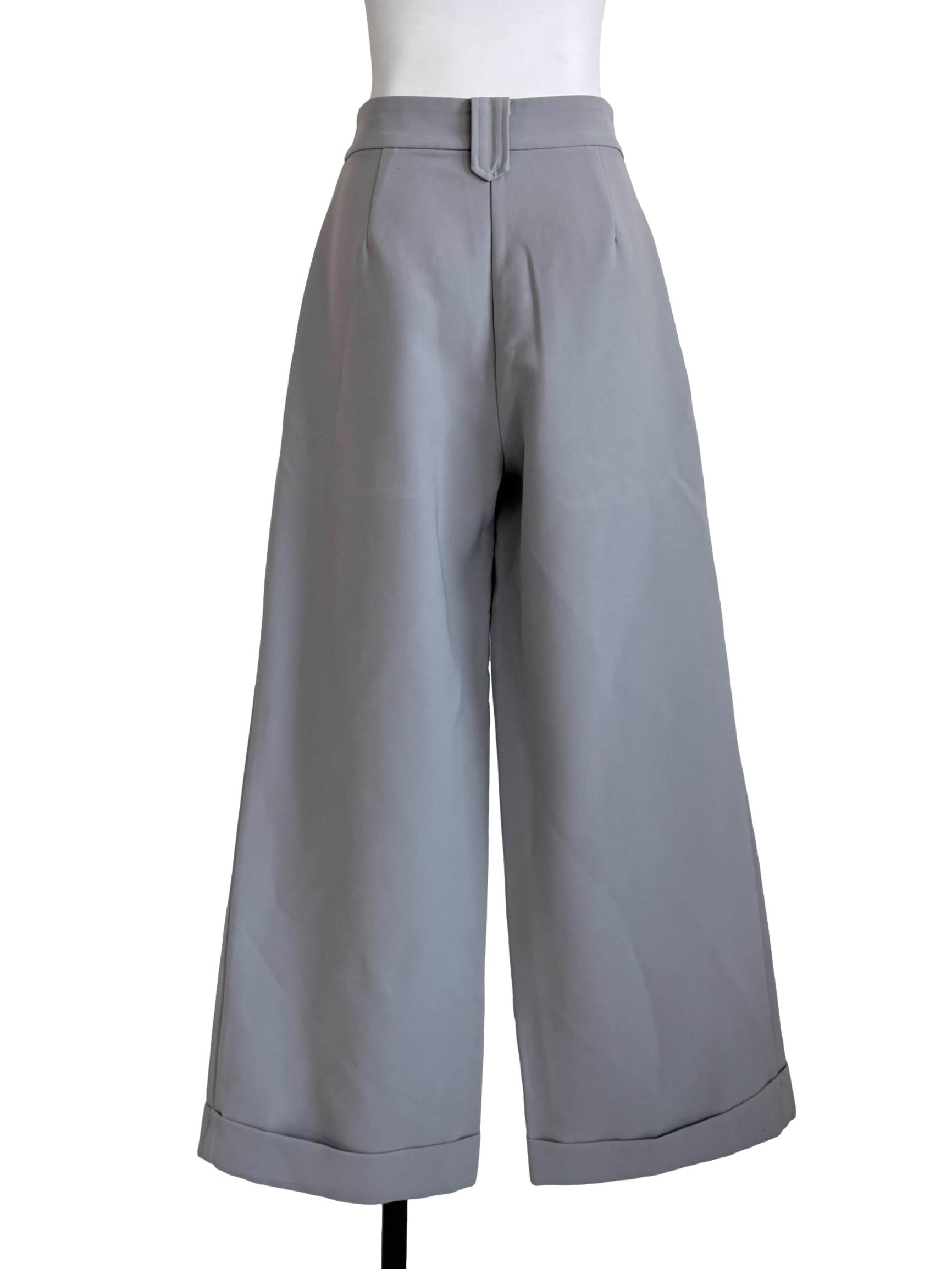 Stone Blue Wide Leg Culottes