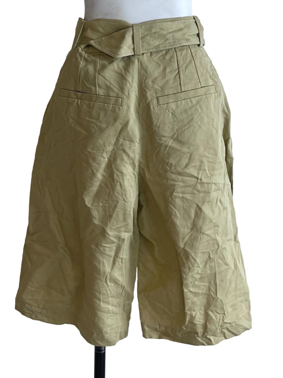Oat Yellow High-Waisted Bermuda Shorts