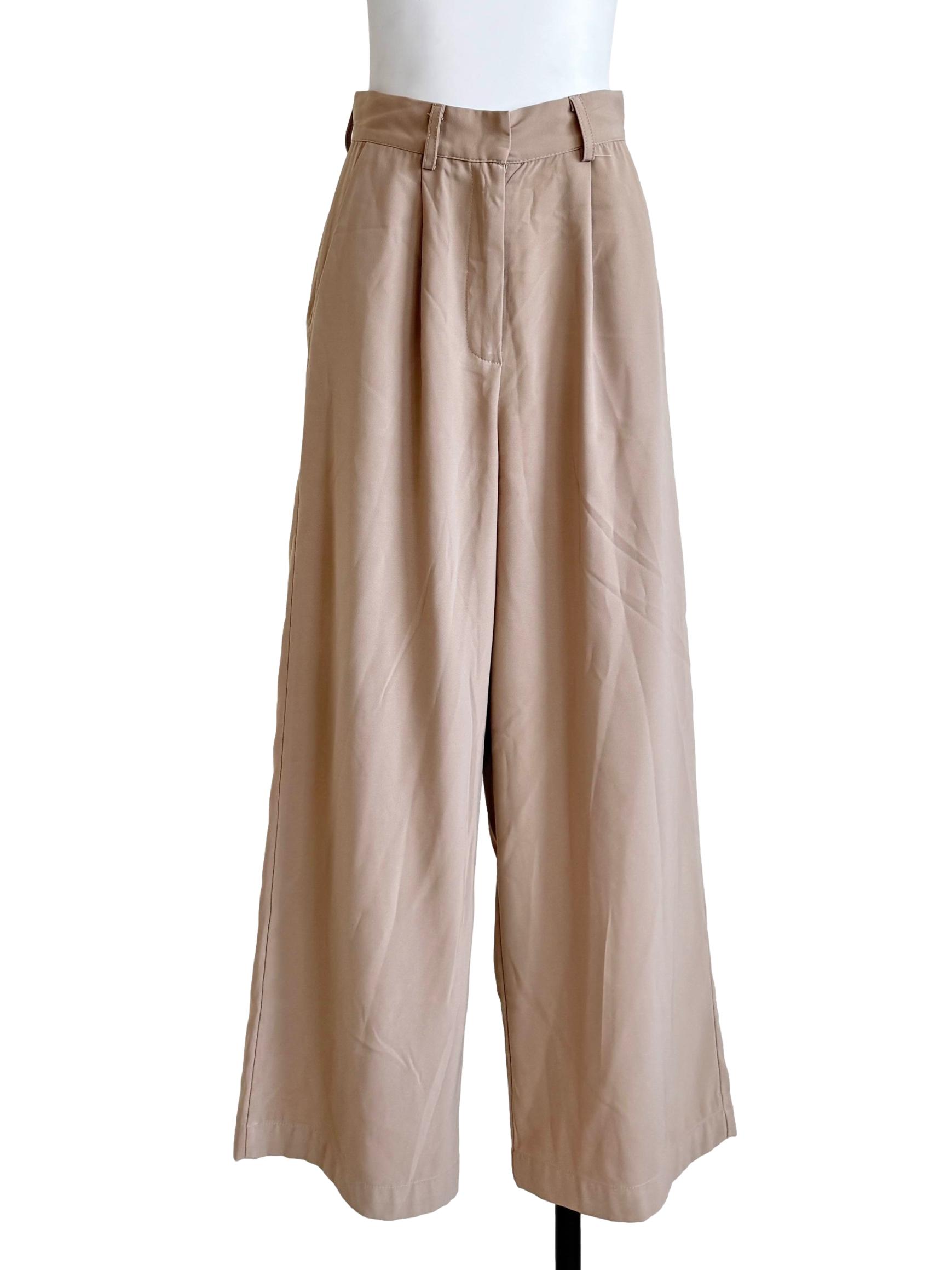 Khaki Brown Wide Leg Pants