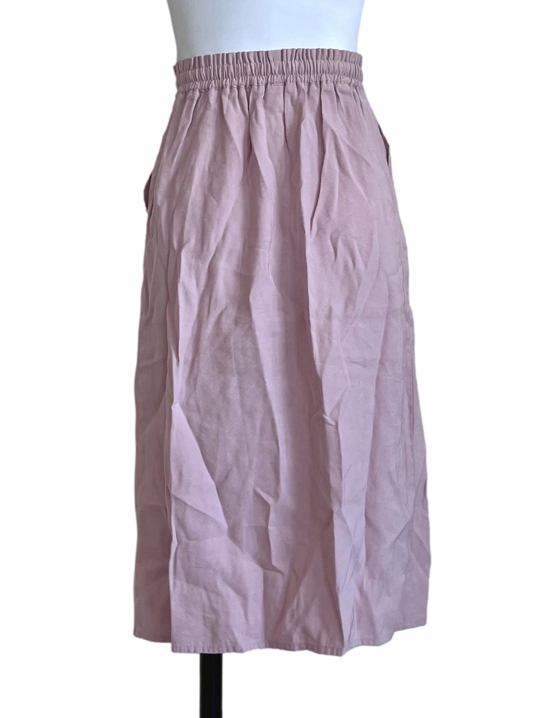Blush Pink Casual A-Line Skirt LB