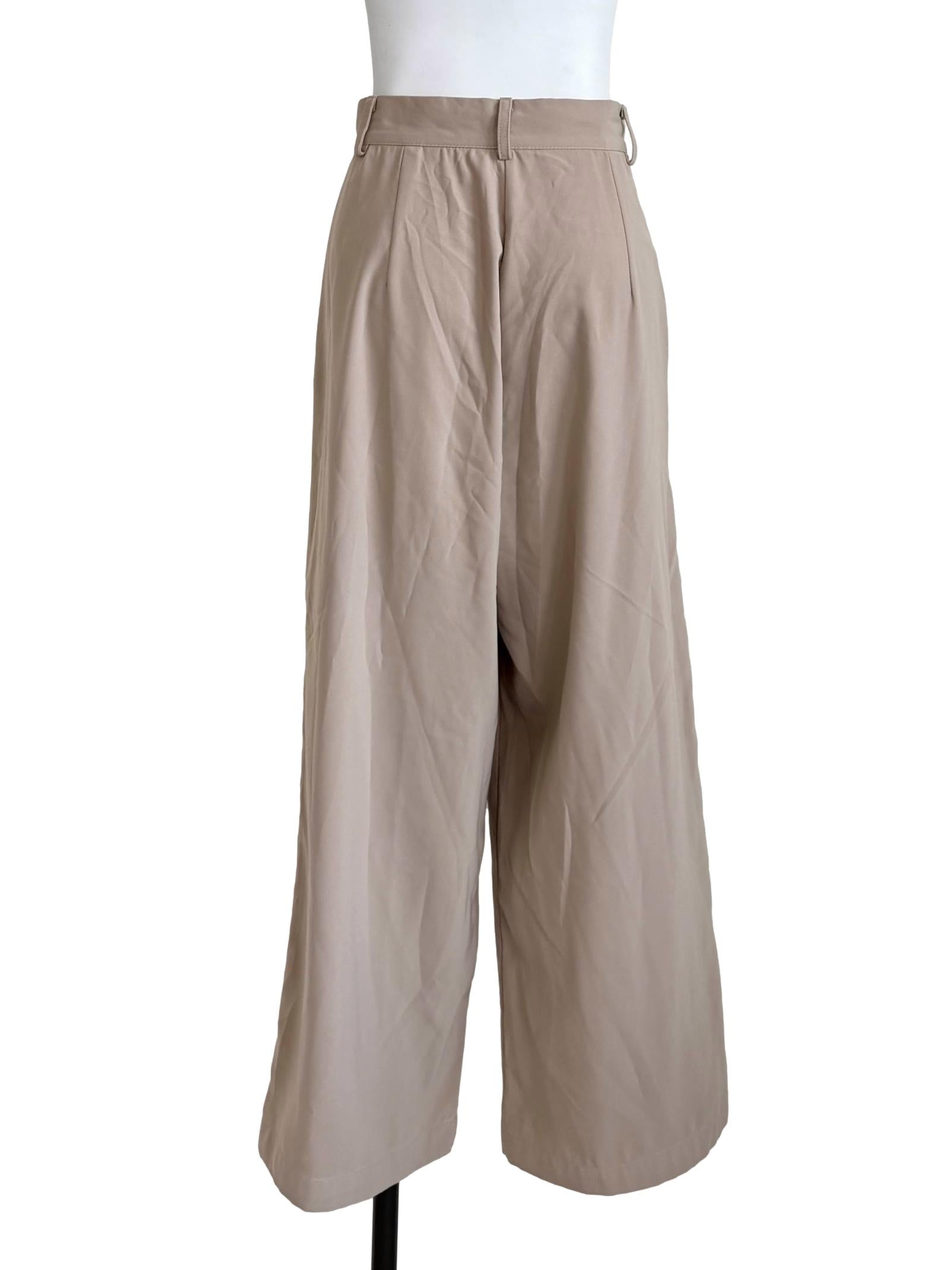 Khaki Brown Wide Leg Pants