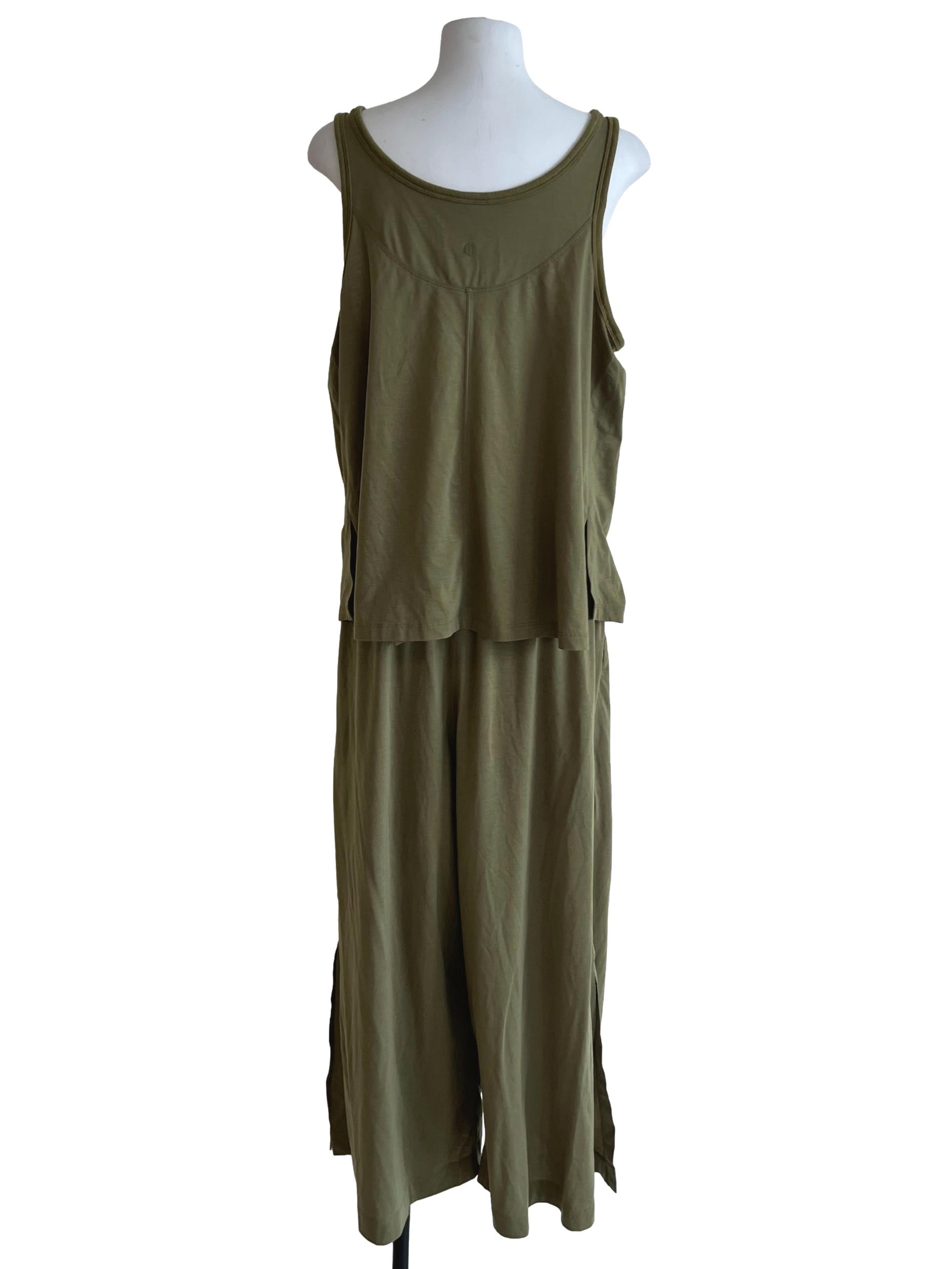Olive Green Scoop Neckline Jumpsuit