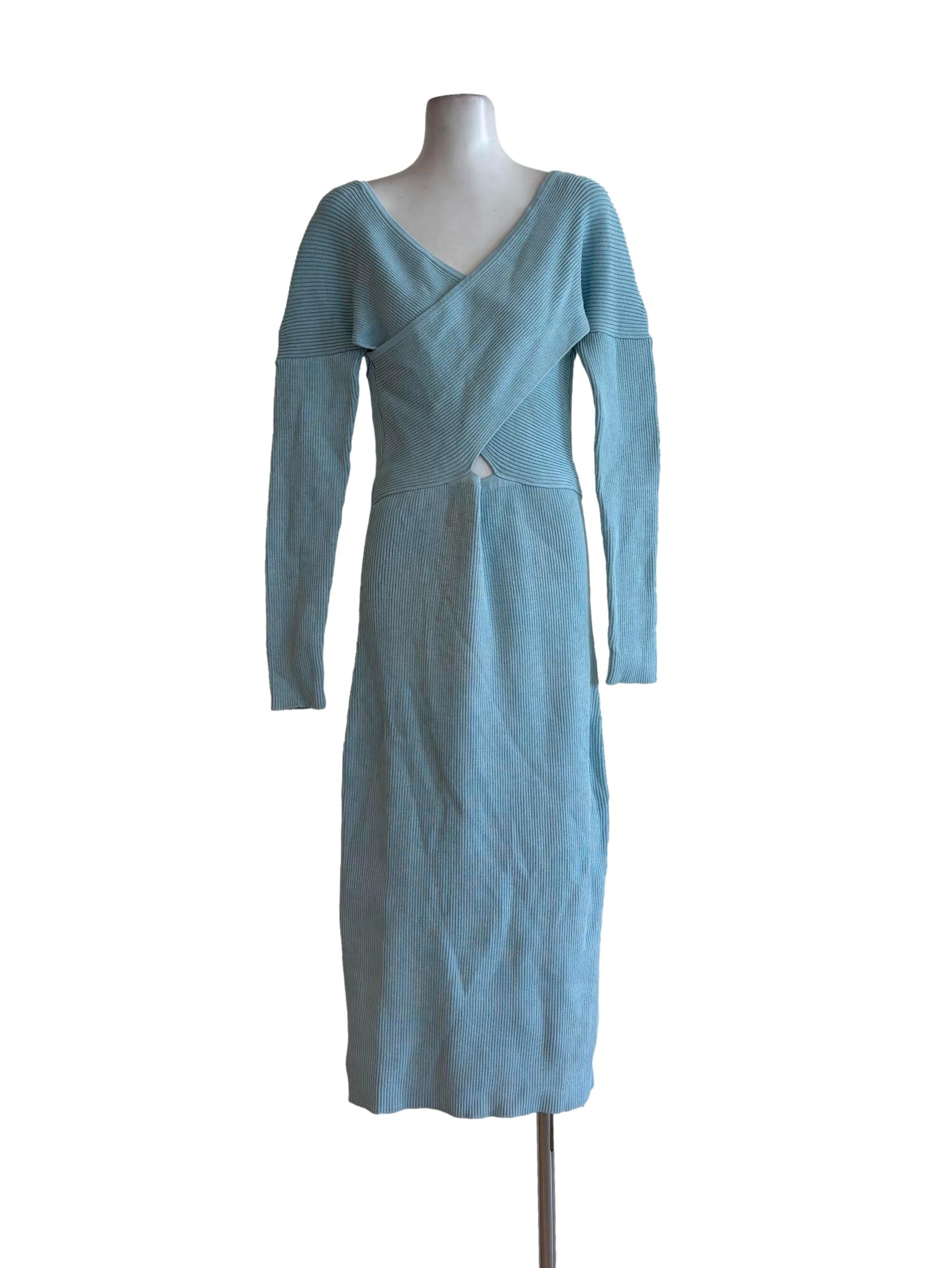 Tiffany Blue Cross Front Bodycon Dress