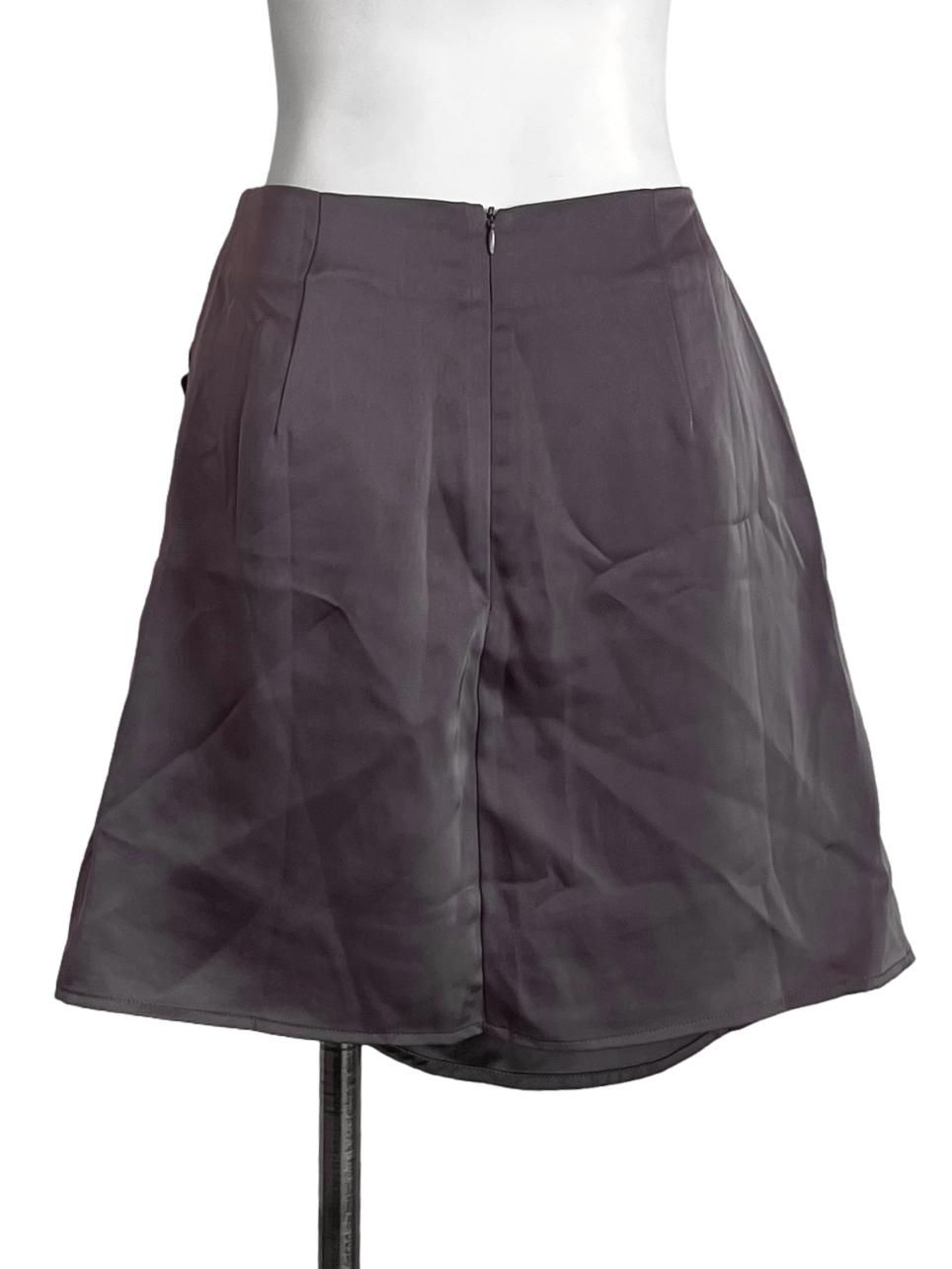 Mocha Brown Asymmetric Mini Skirt