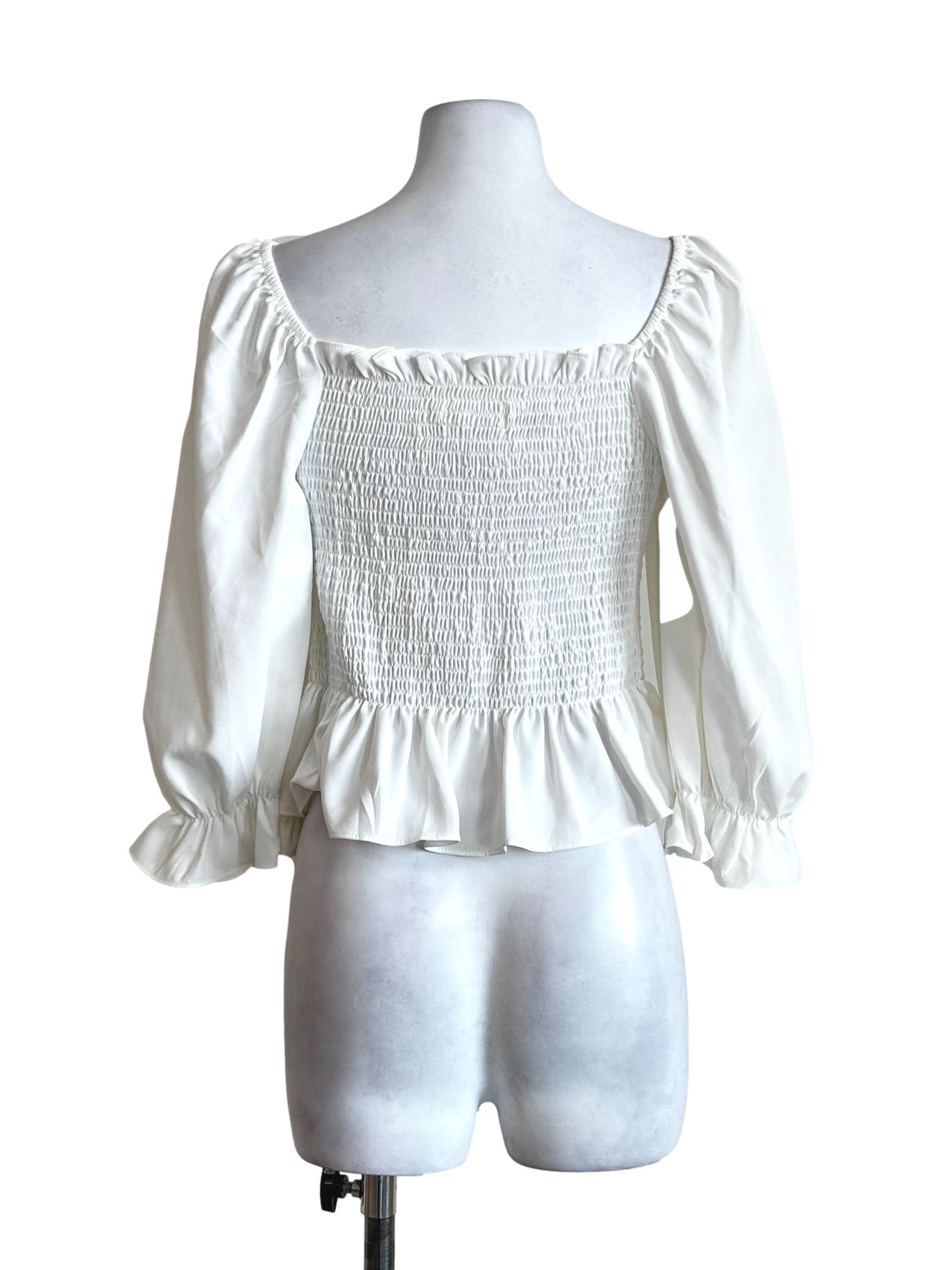 Daisy White Pattern Top
