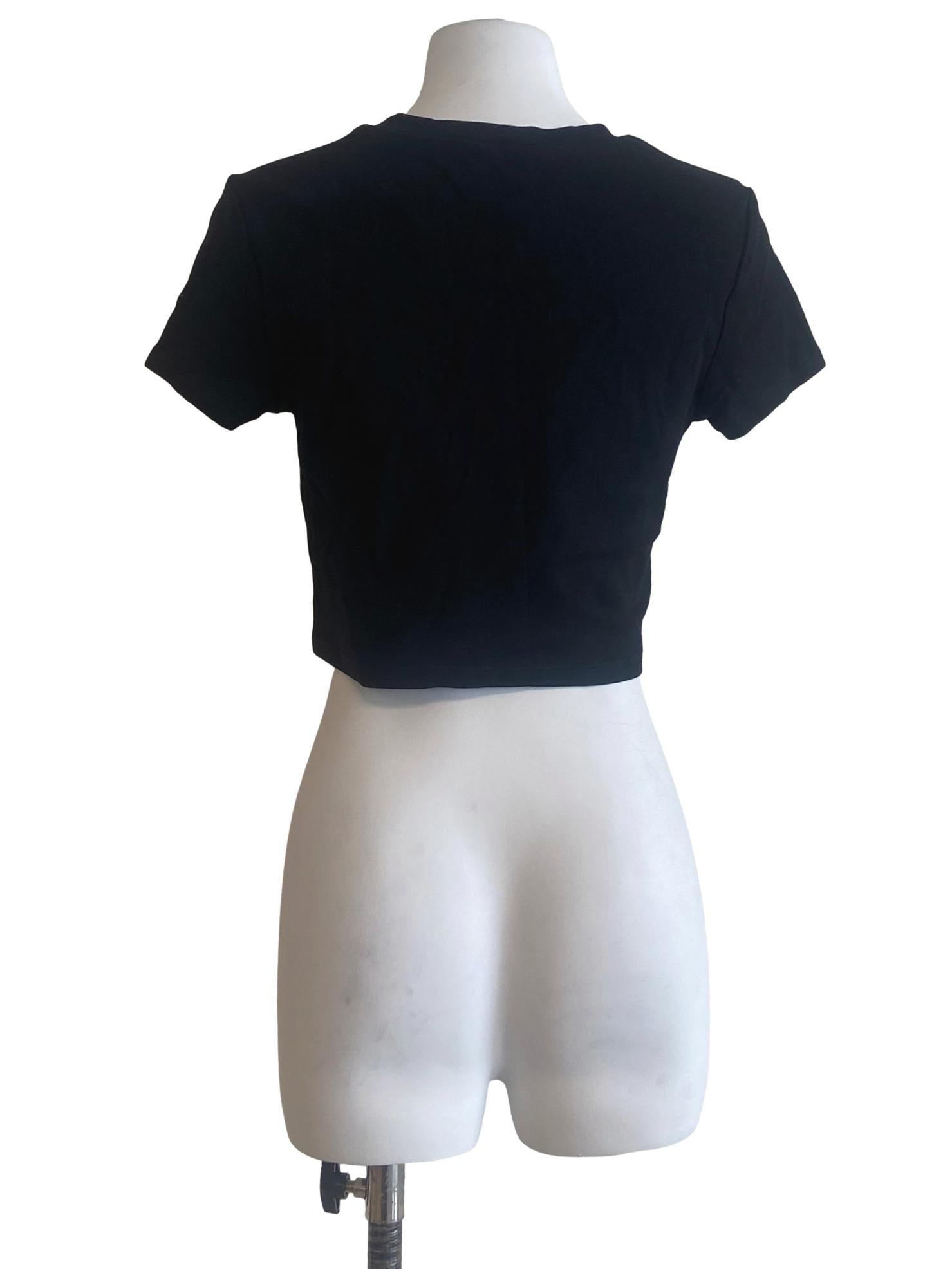 Black Twill Crop T-Shirt