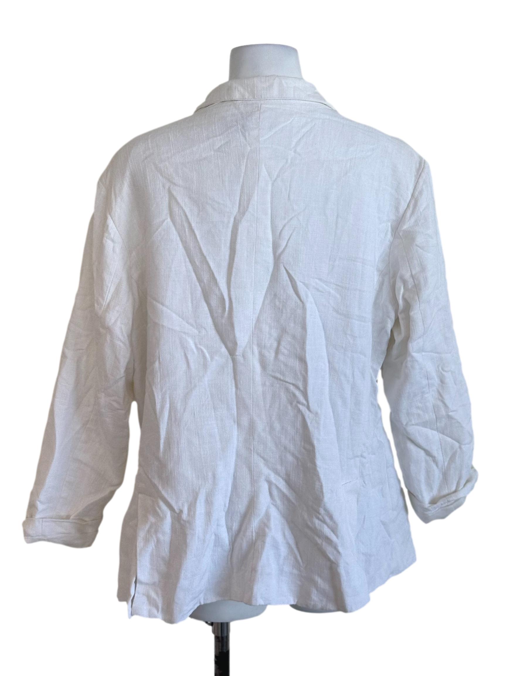 Off White Plain Button Blazer TCL