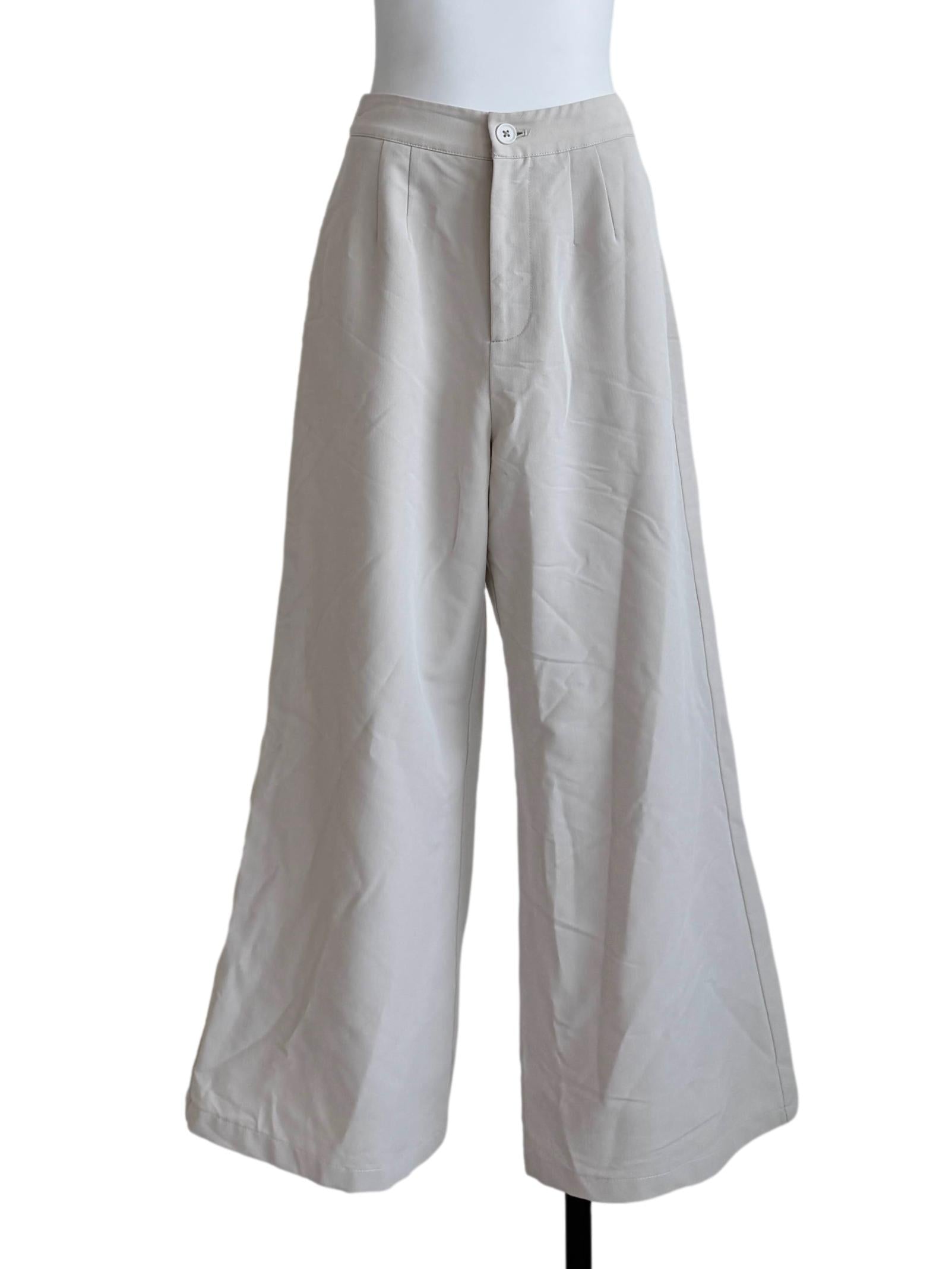 Alabaster White Wide Leg Pants
