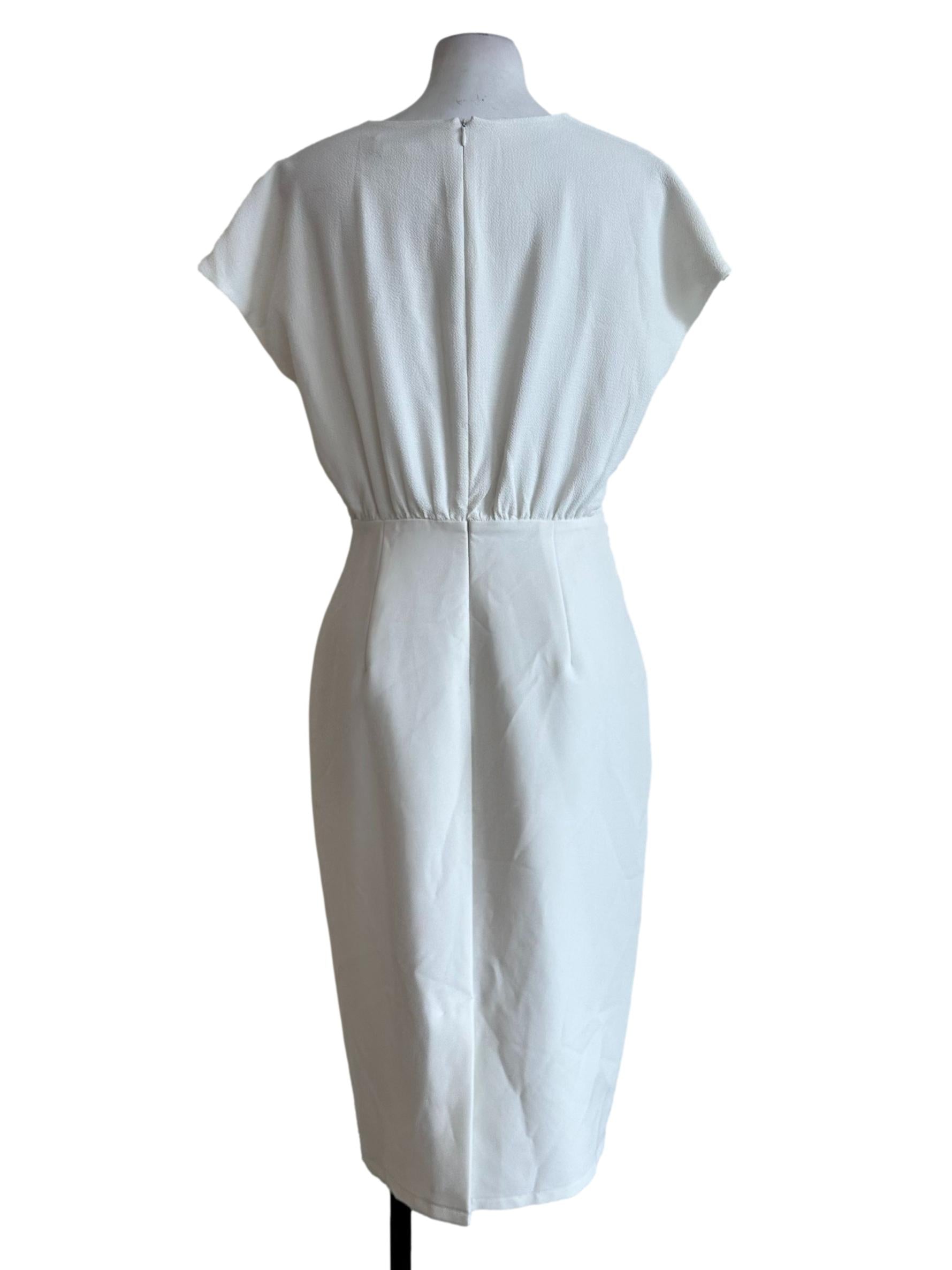 Daisy White V Neckline Dress