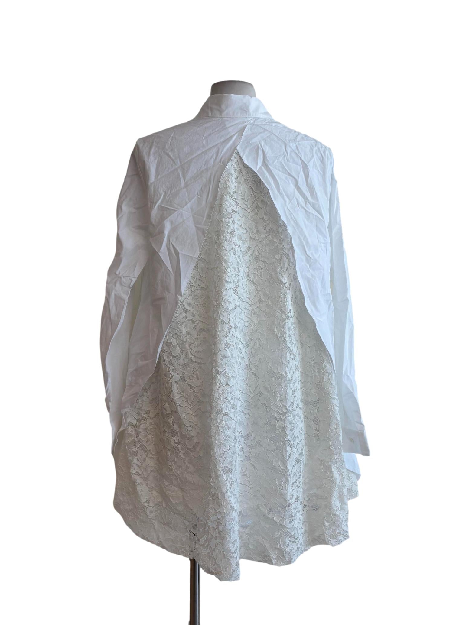 Powder White Back Lace Shirt
