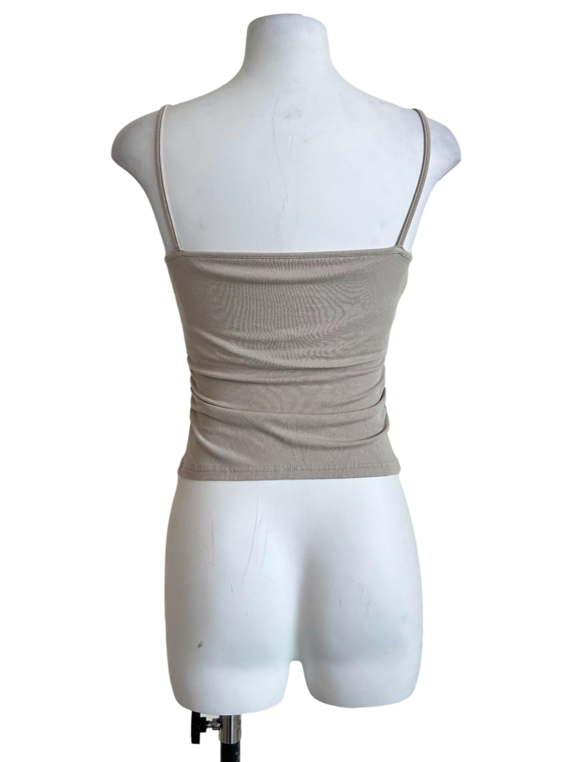 Beige Ruched Side Cami Top