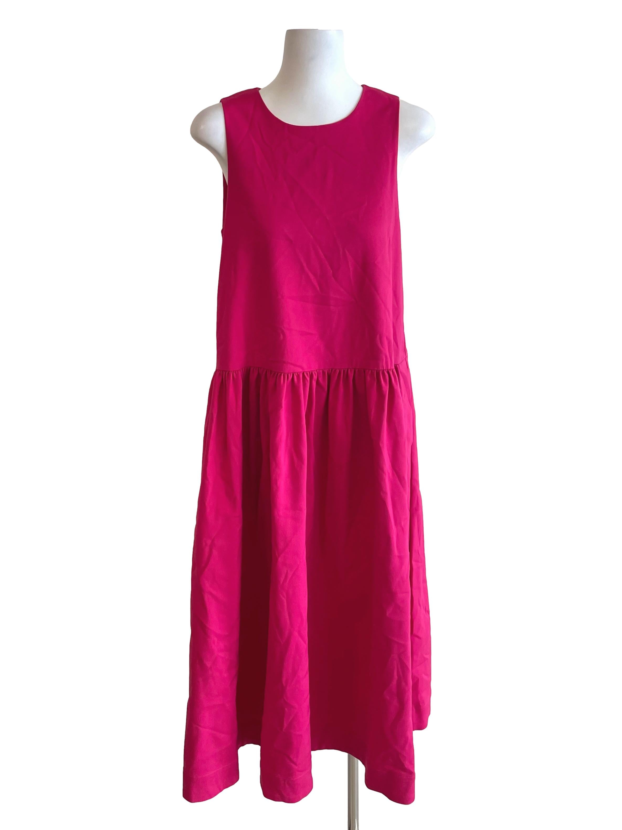 Hot Pink A-Line Tiered Baggy Dress LB