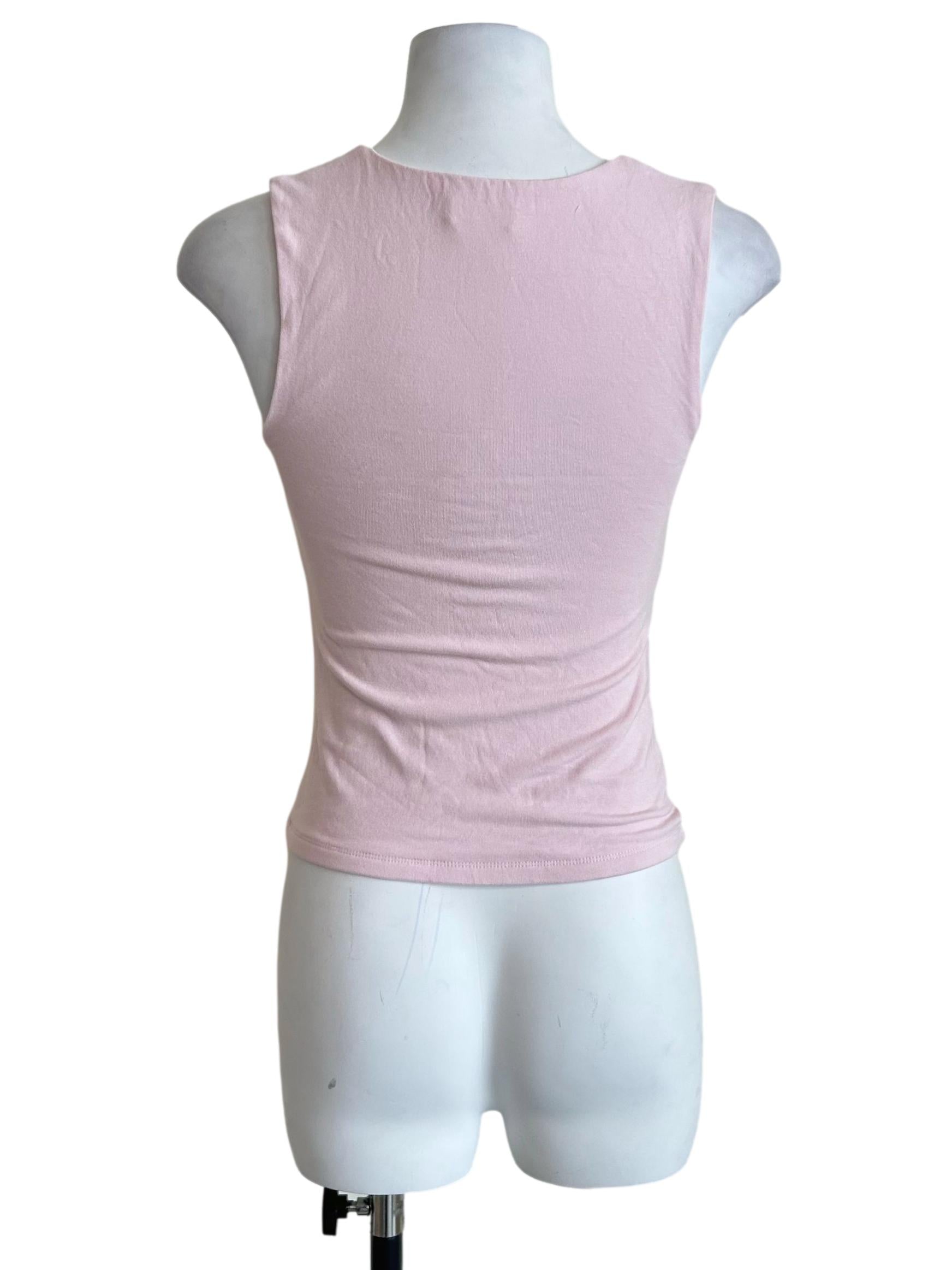 Light Pink Square Neck Ruched Top
