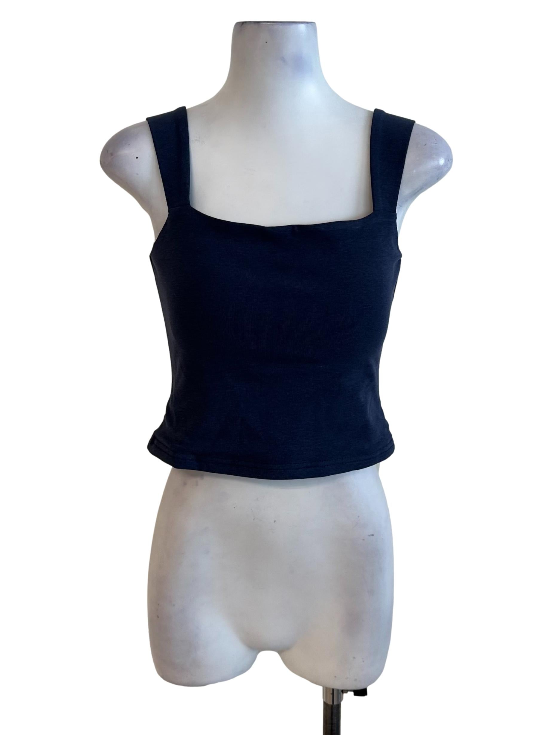 Slate Blue Square Neck Casual Top