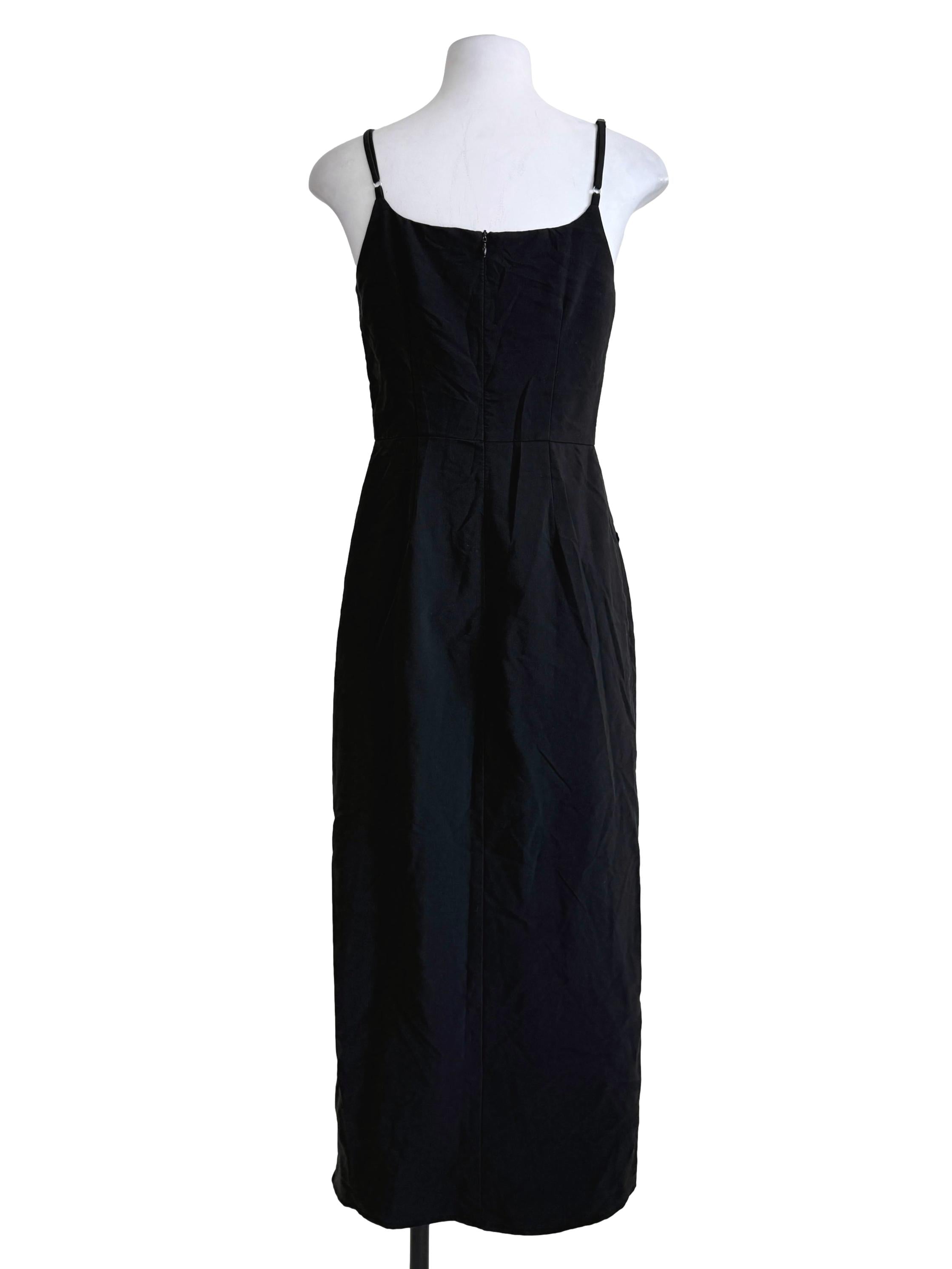 Black Spaghetti Strap Sheath Dress