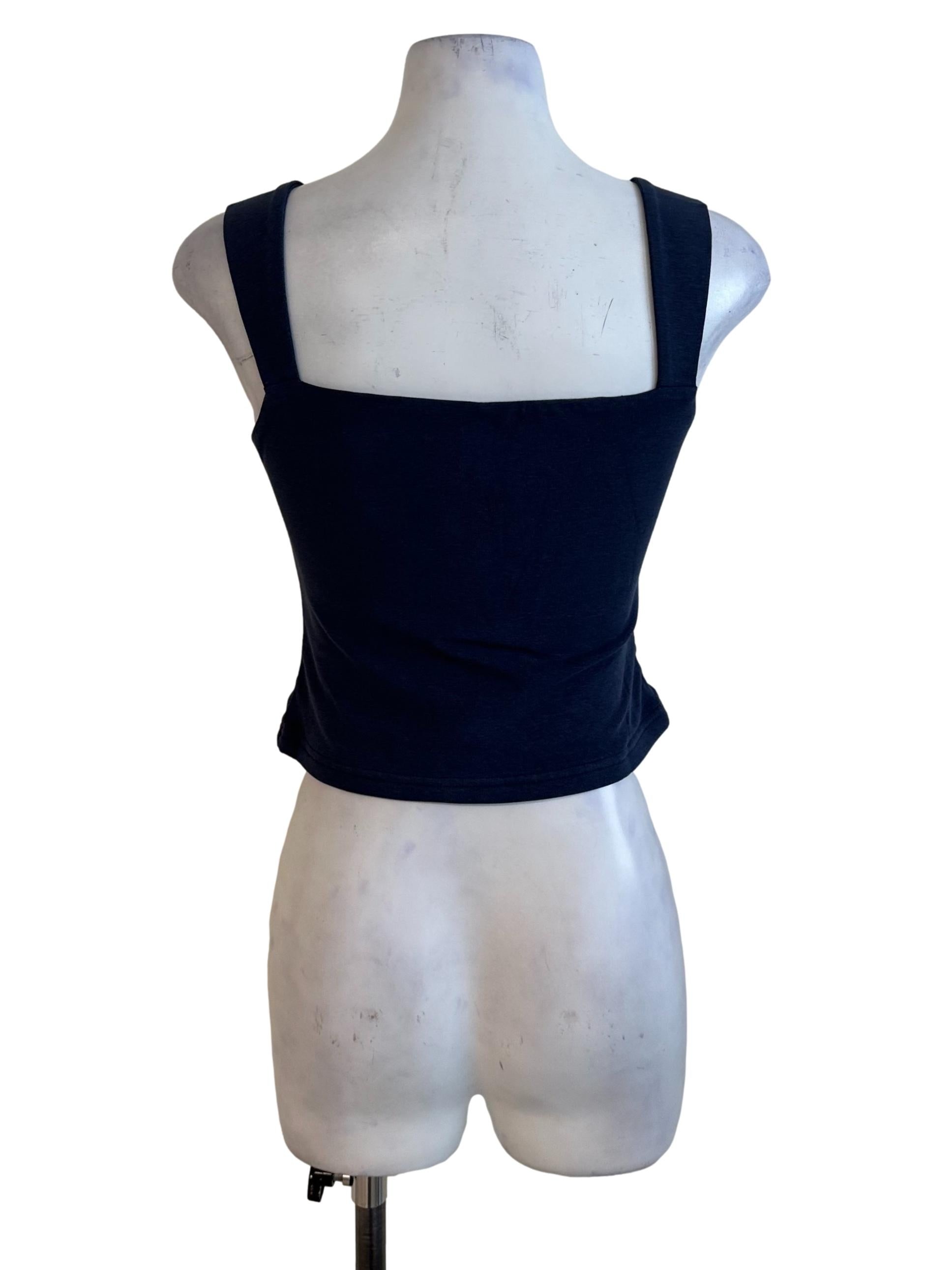 Slate Blue Square Neck Casual Top