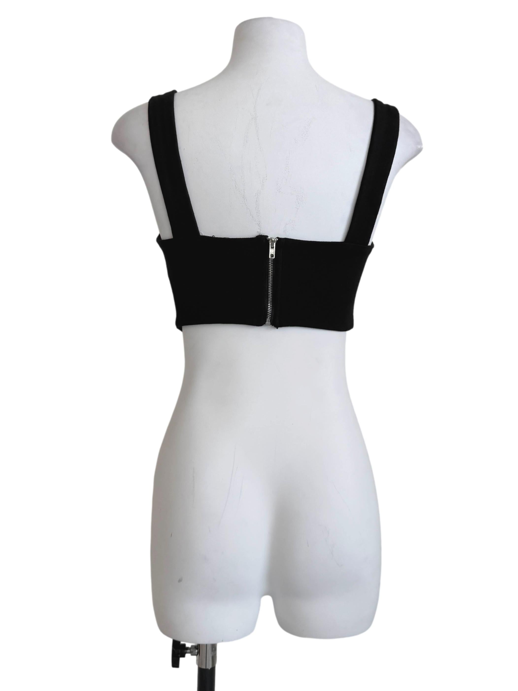 Black Square Neck Fitted Top