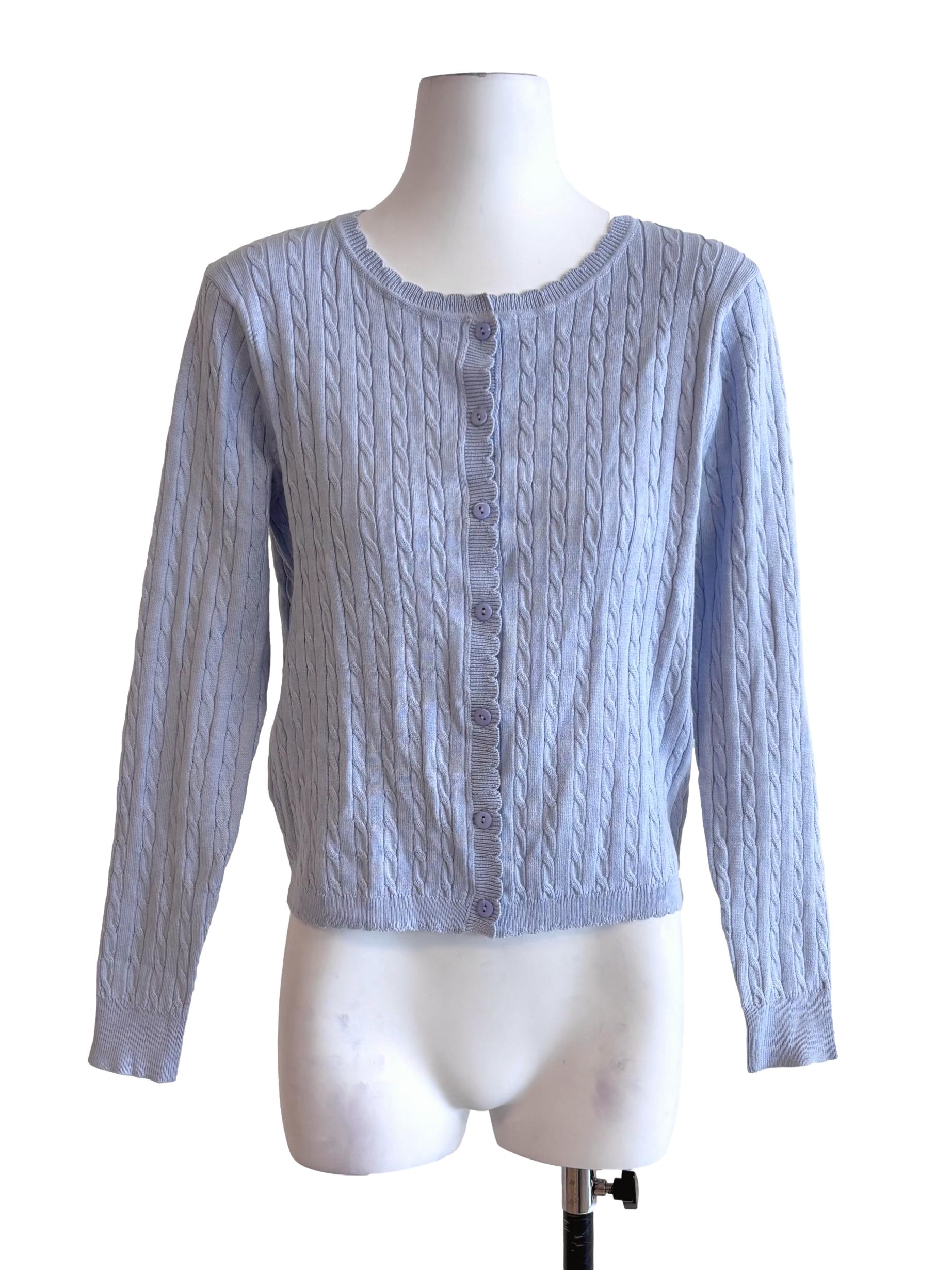 Light Blue Cable Knit Cardigan TTR