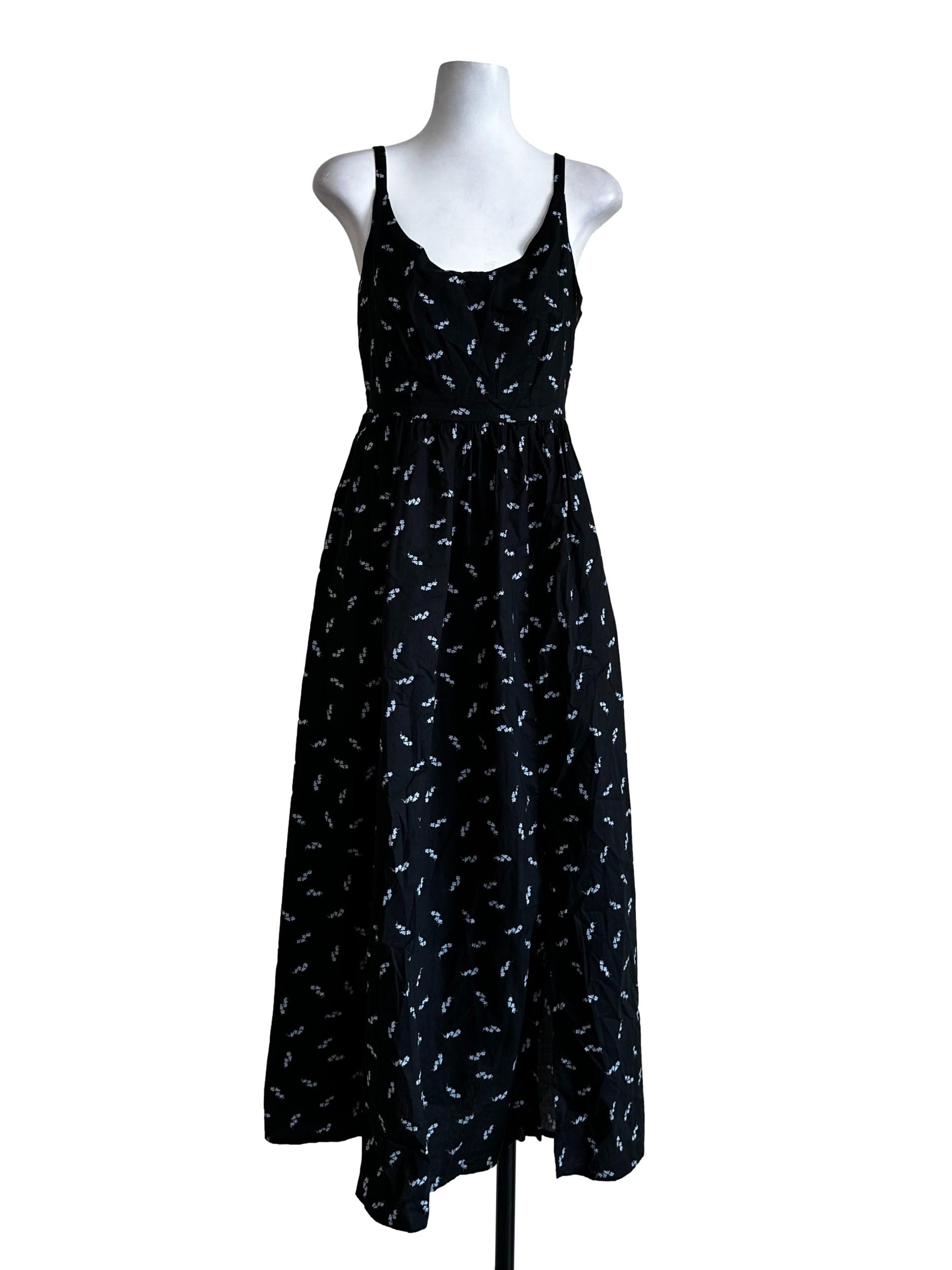 Black Flower Pattern Dress LB