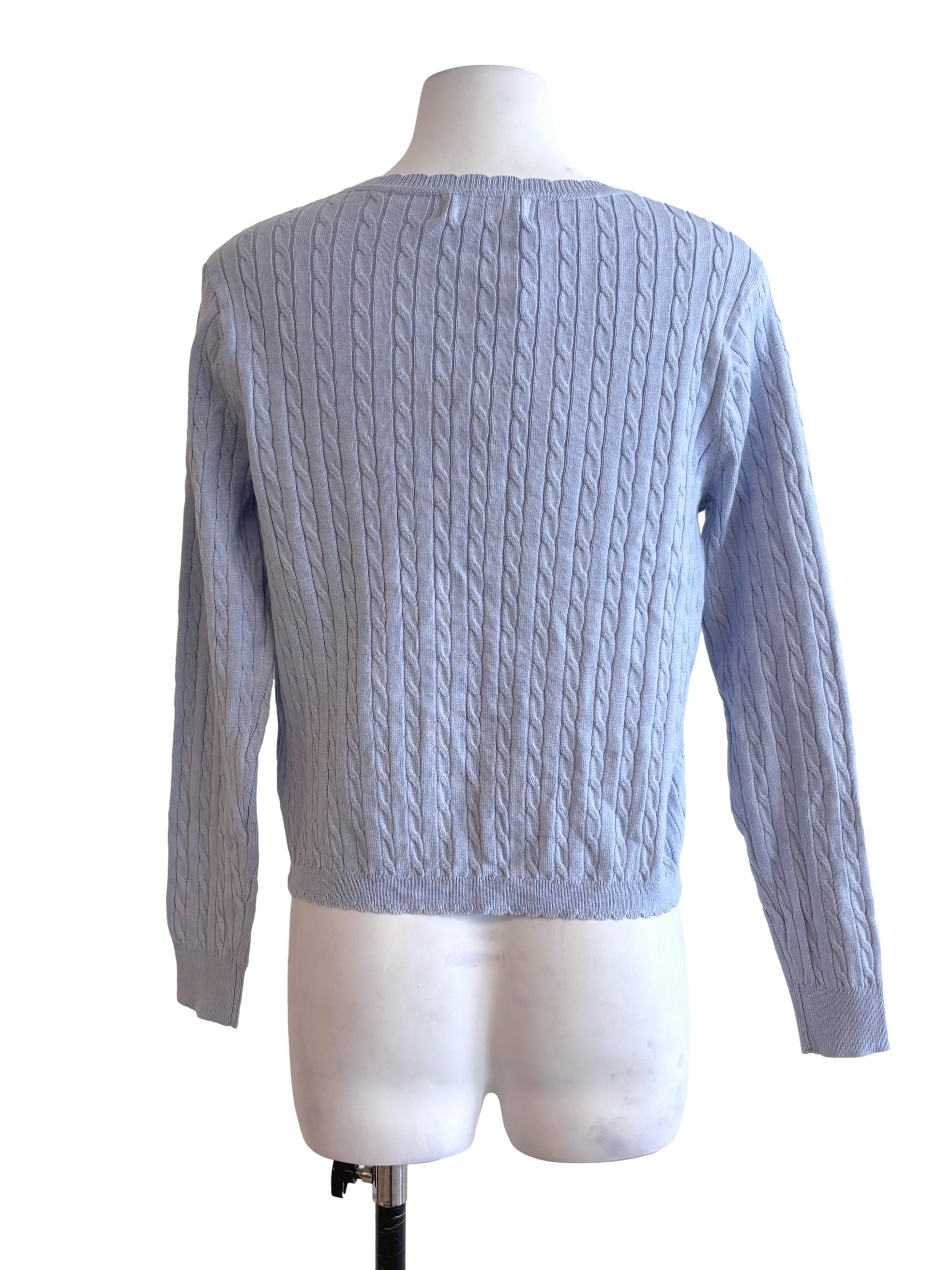 Light Blue Cable Knit Cardigan TTR