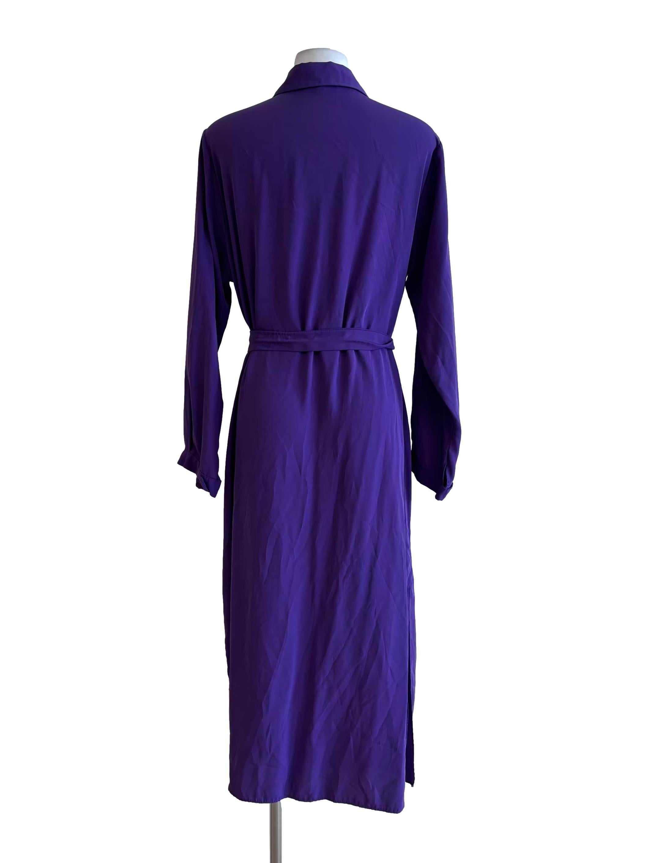 Royal Purple Long Sleeve Shirt Dress