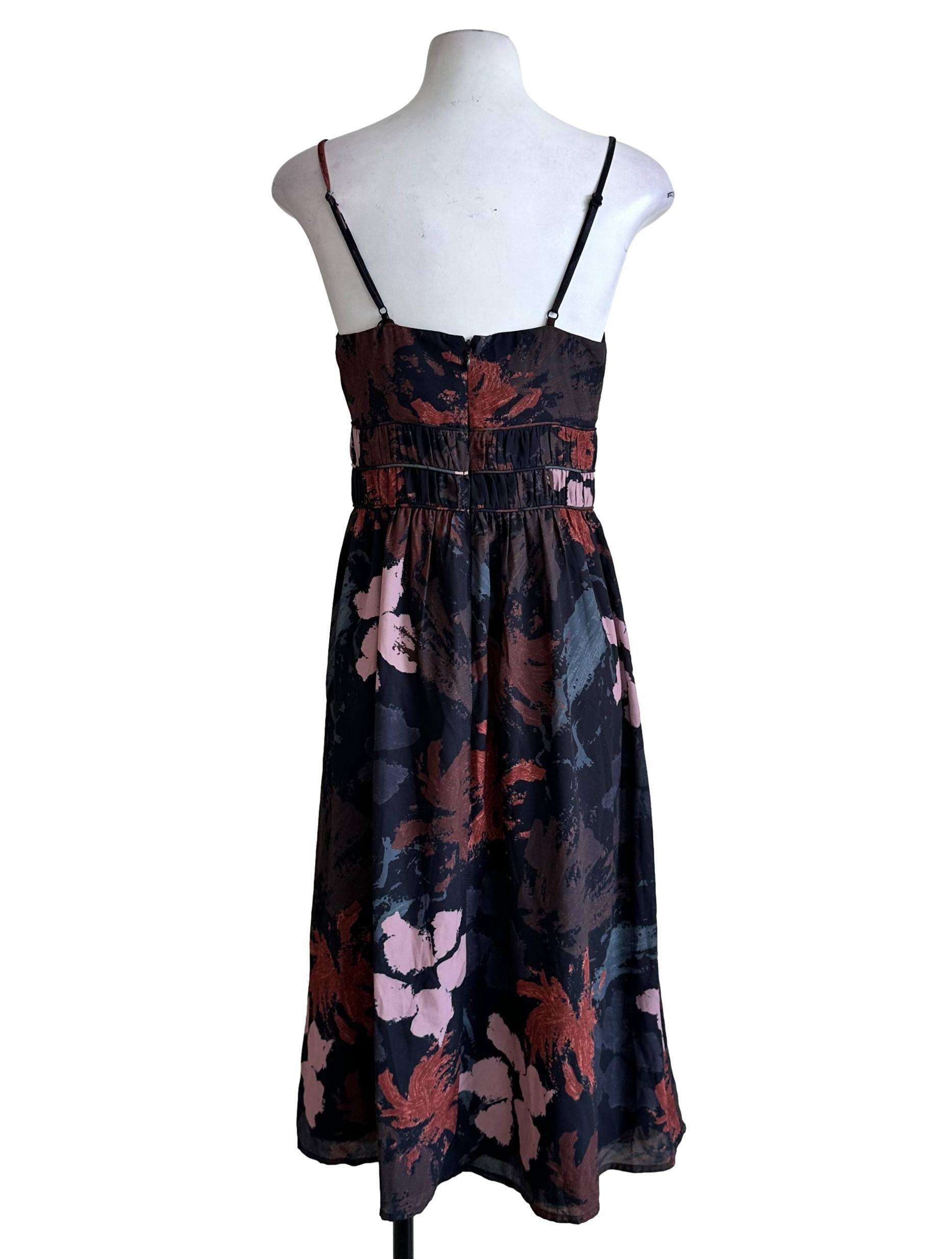 Black Abstract Pattern Midi Dress