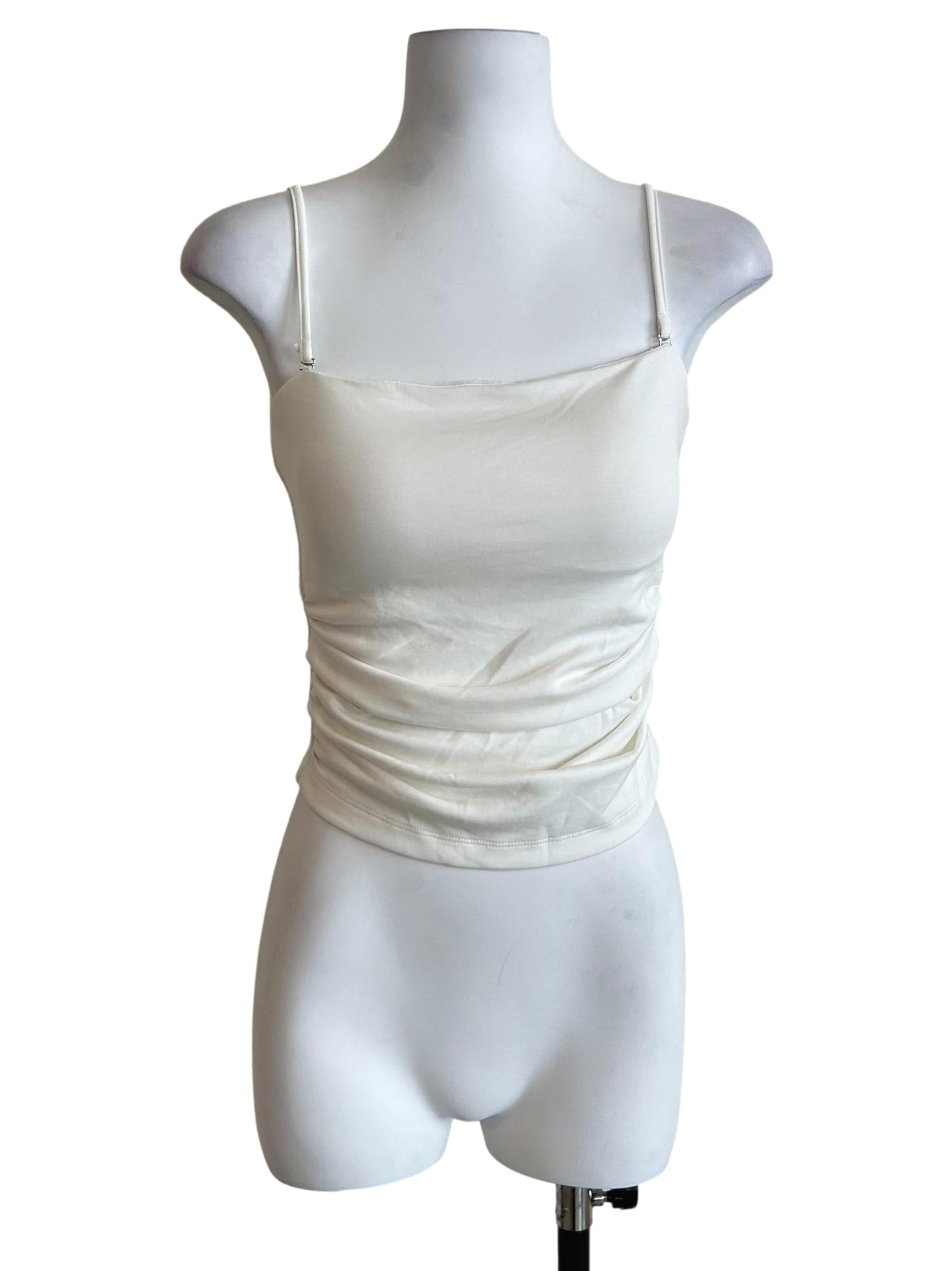 White Side Ruched Cami Top