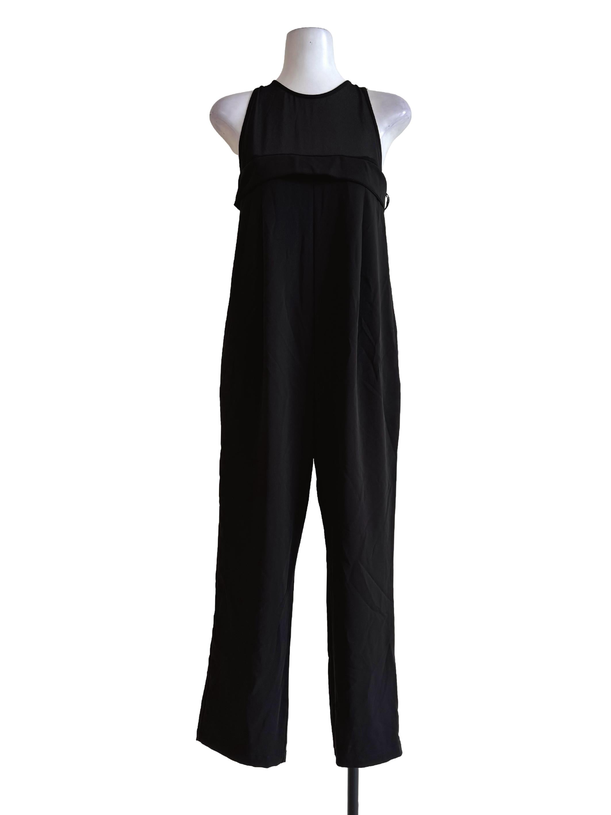 Midnight Oil Black High Neck Sleeveless Jumpsuit LB