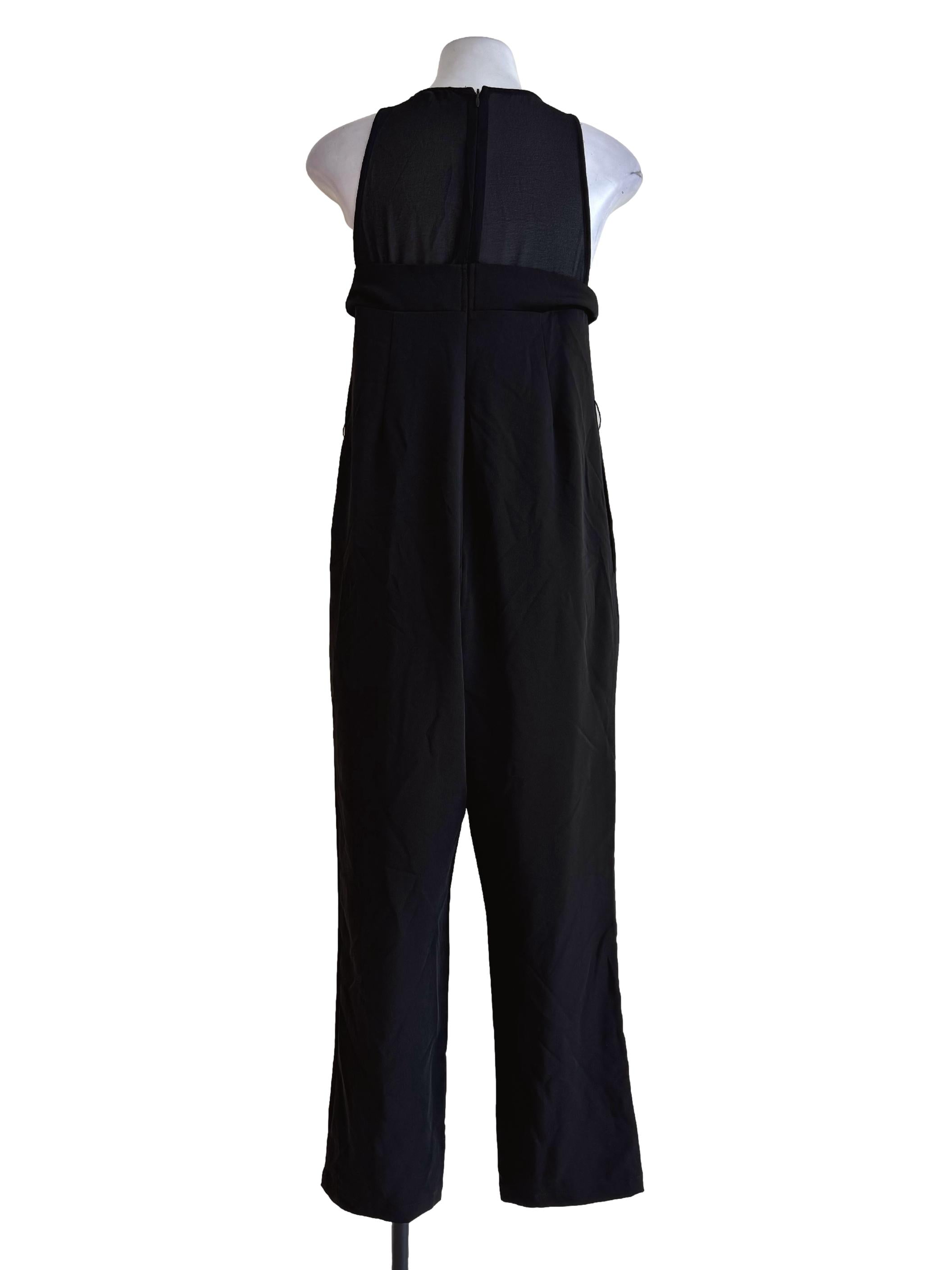 Midnight Oil Black High Neck Sleeveless Jumpsuit LB